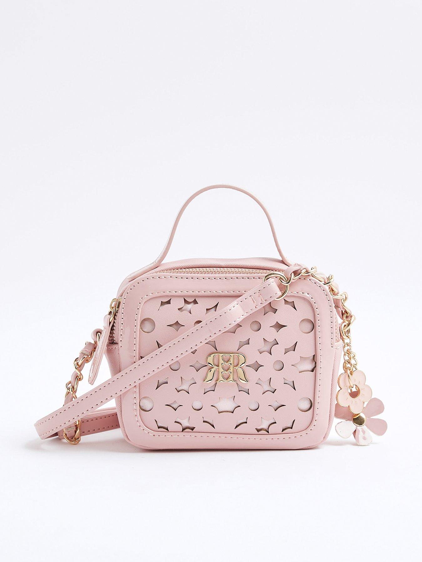 undefined Older Girls Floral Laser Cut Cross Body Bag - Pink