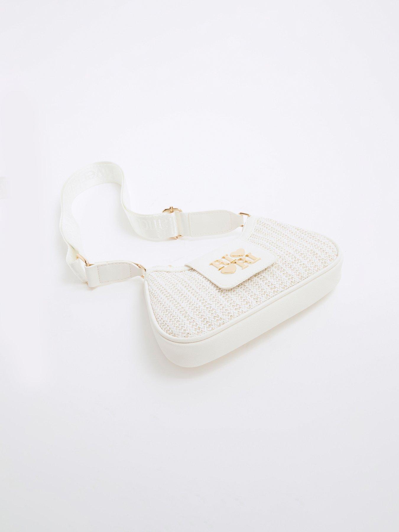 Image 2 of 5 of River Island Older Girls Raffia Cross Body Bag - White