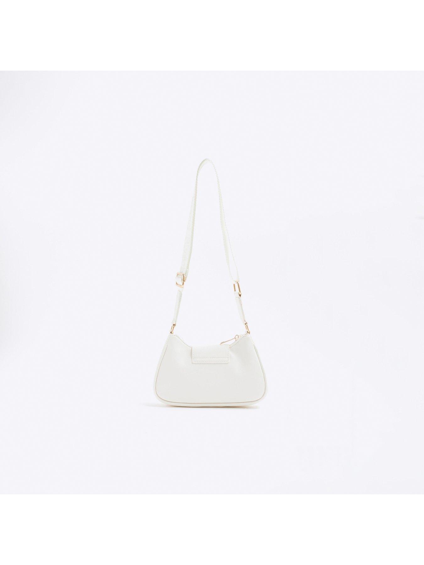 Image 4 of 5 of River Island Older Girls Raffia Cross Body Bag - White