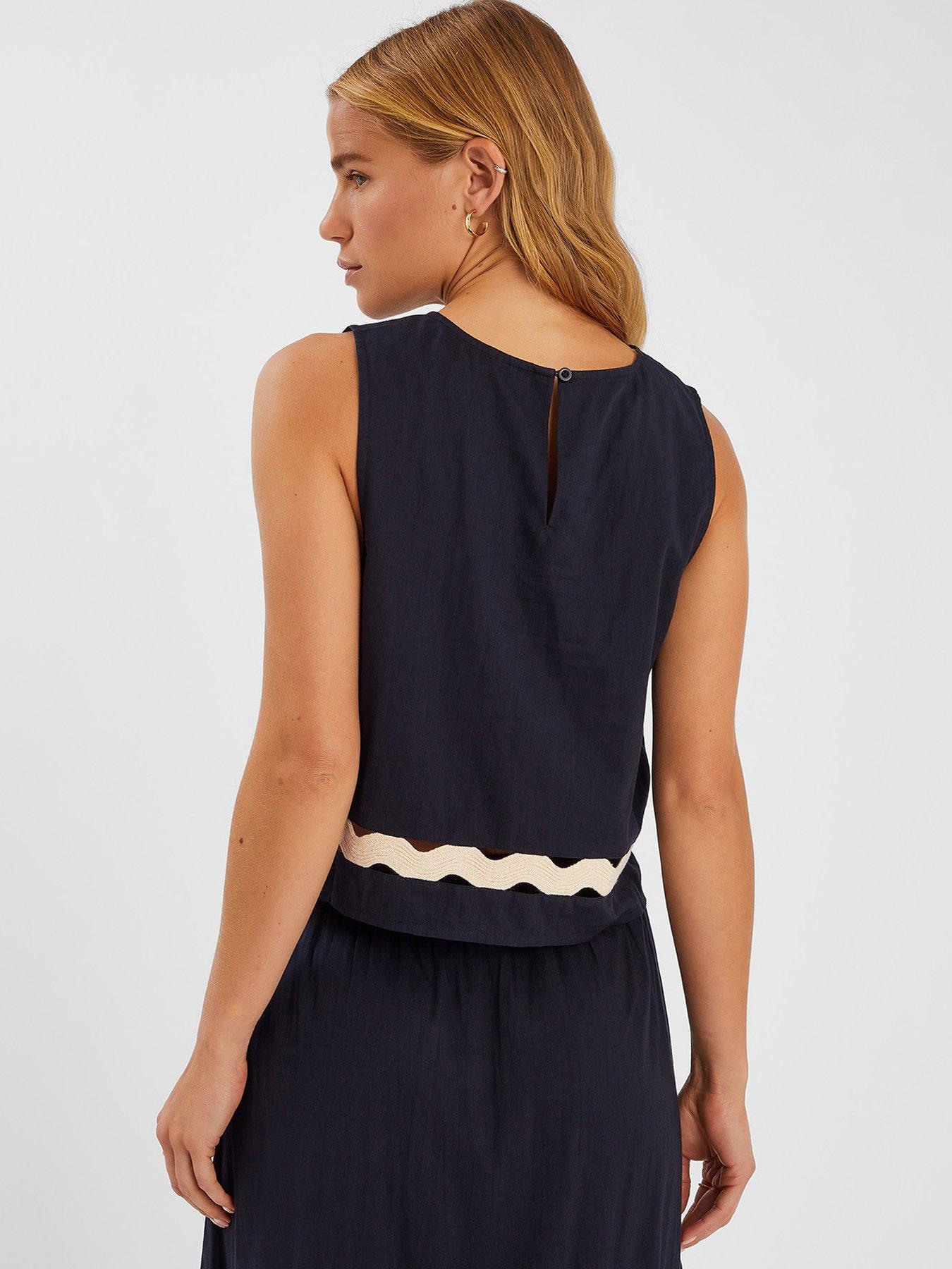 Accessorize Sleeveless Ric Rac Top - Black/White | Very