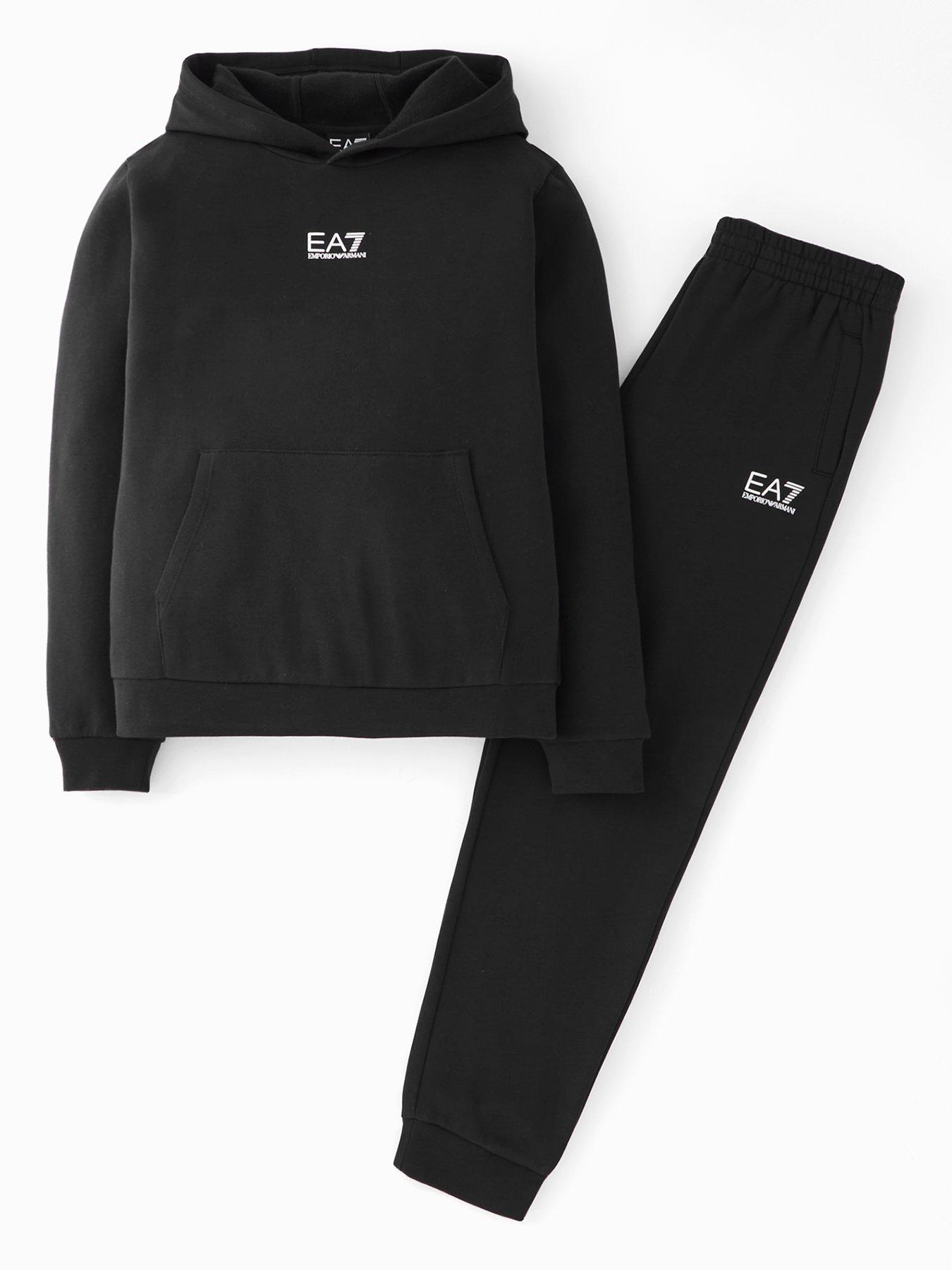 Ea7 Emporio Armani Boys Core Id Hoodie Tracksuit - Black