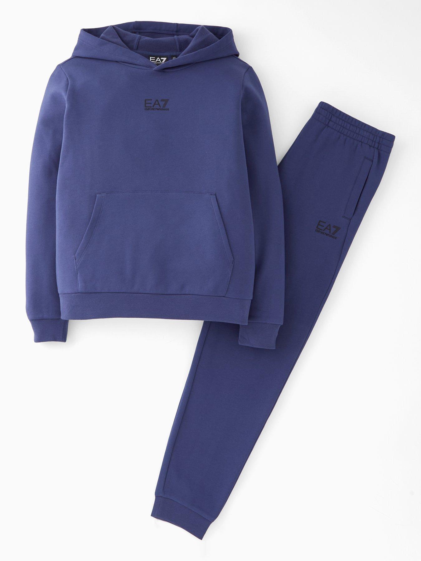 Ea7 Emporio Armani Boys Core Id Hoodie Tracksuit - Blue