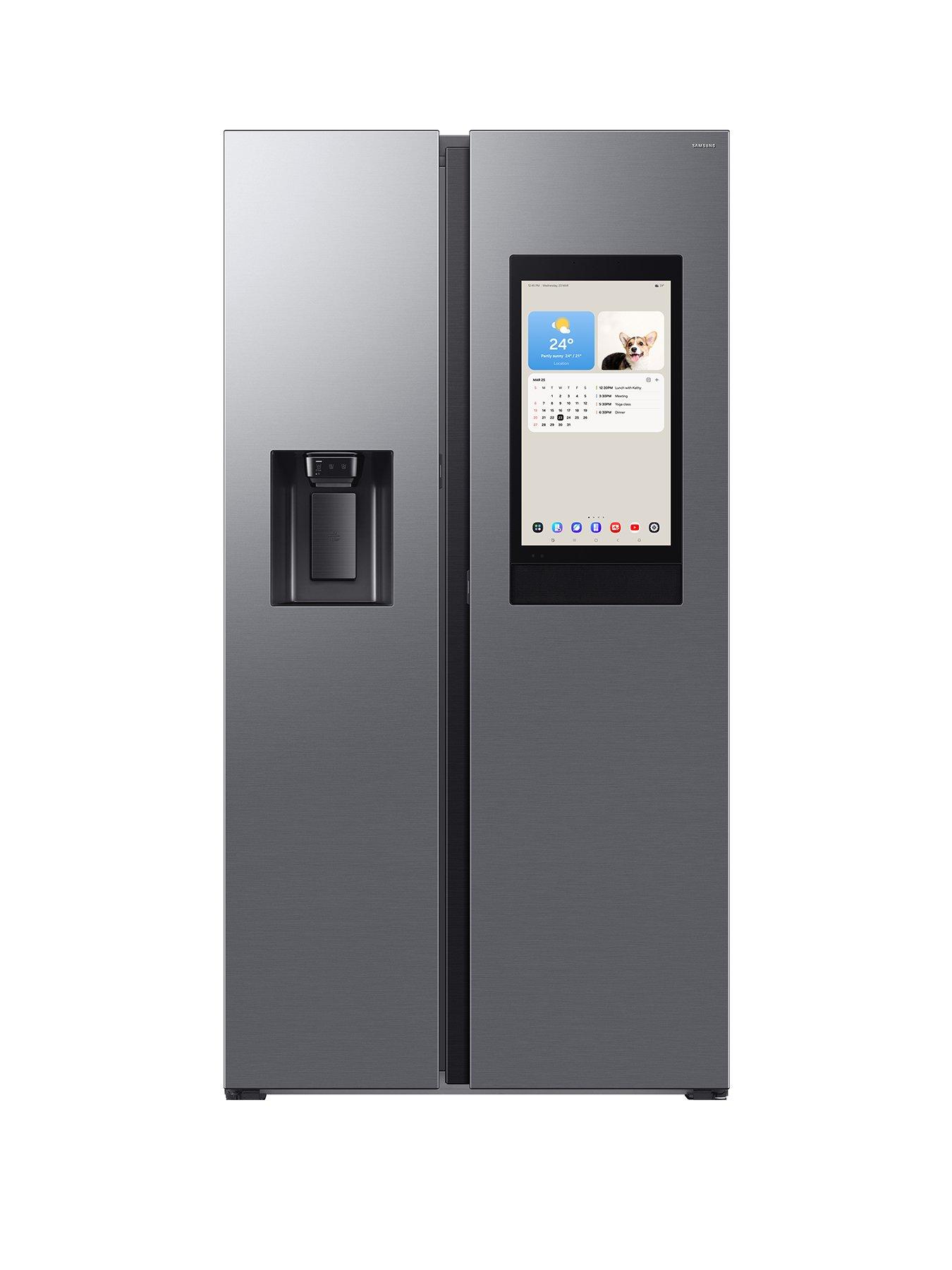 Image 1 of 8 of Samsung Family Hub RS90F66BETEU Wifi Connected Plumbed Total No Frost American Fridge Freezer - Silver - E Rated