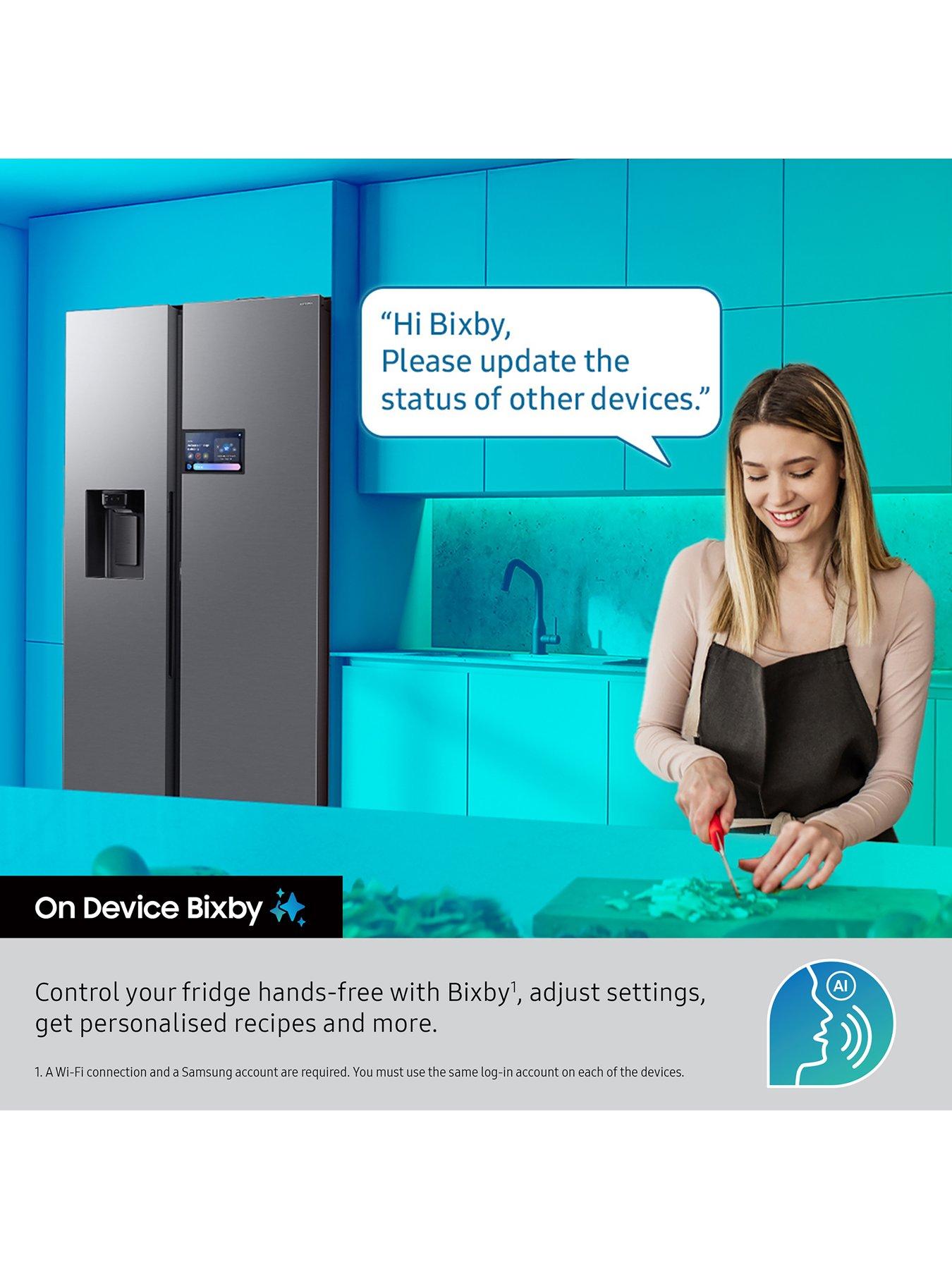 Image 3 of 8 of Samsung Series 8 On-device Bixby RS80F66KBT/EU Wifi Connected Plumbed Total No Frost American Fridge Freezer - Silver - B Rated