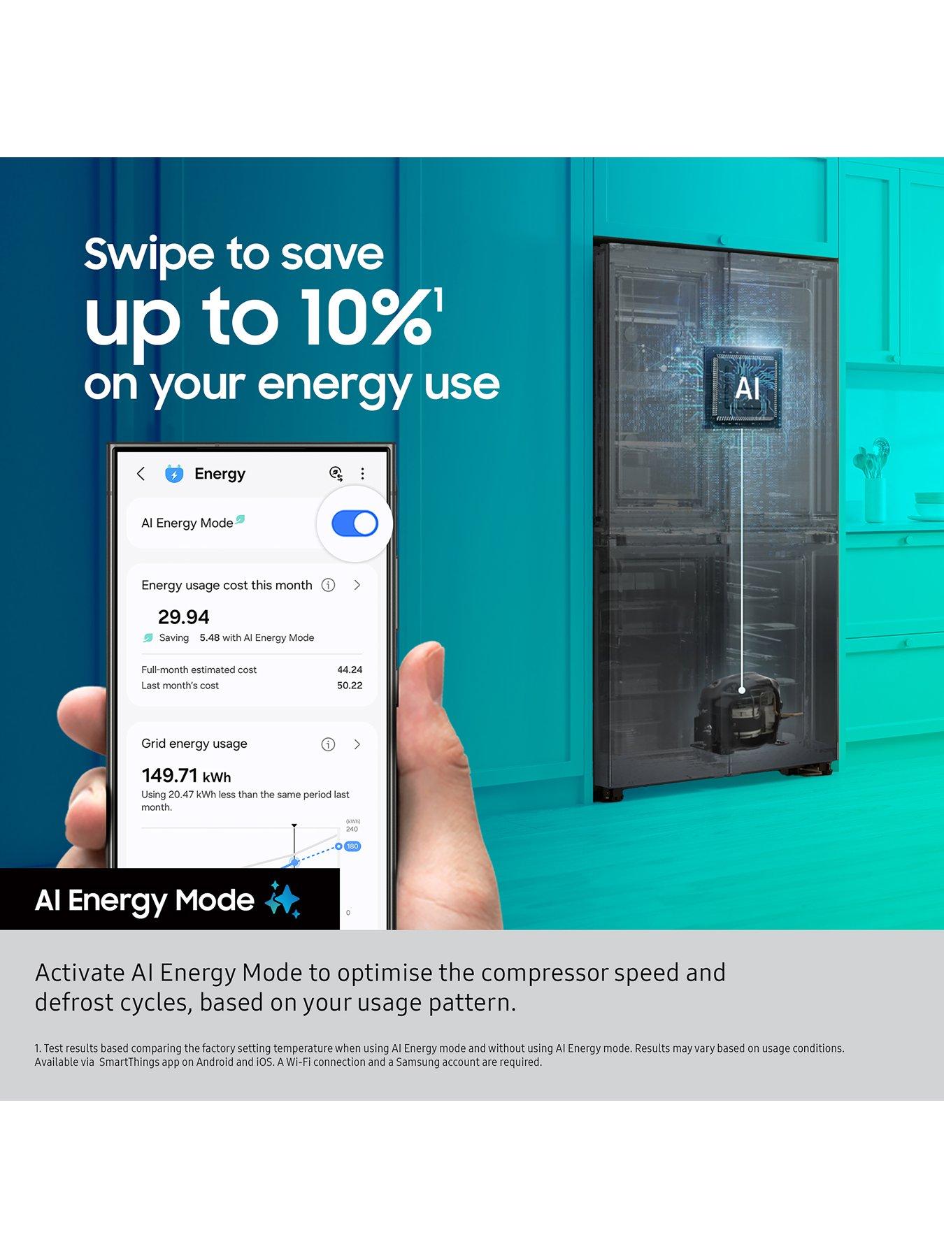 Image 4 of 8 of Samsung Bespoke AI Series 6 SpaceMax&trade; RS70F64KEFEU 640L Smart American Fridge Freezer -&nbsp;Black