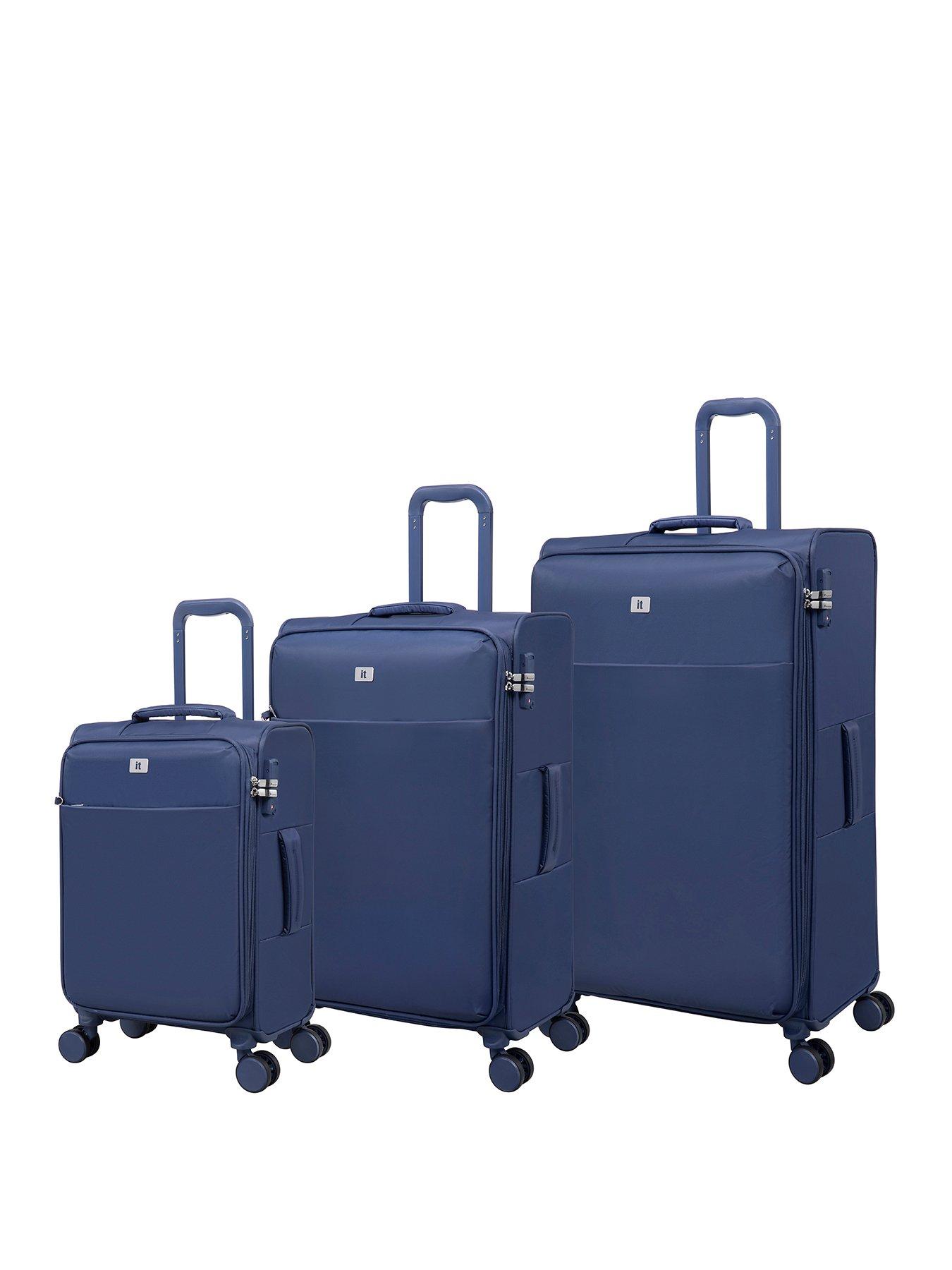 undefined IT Luggage Lustrous Luxe Night Blue 3pc Suitcase Set