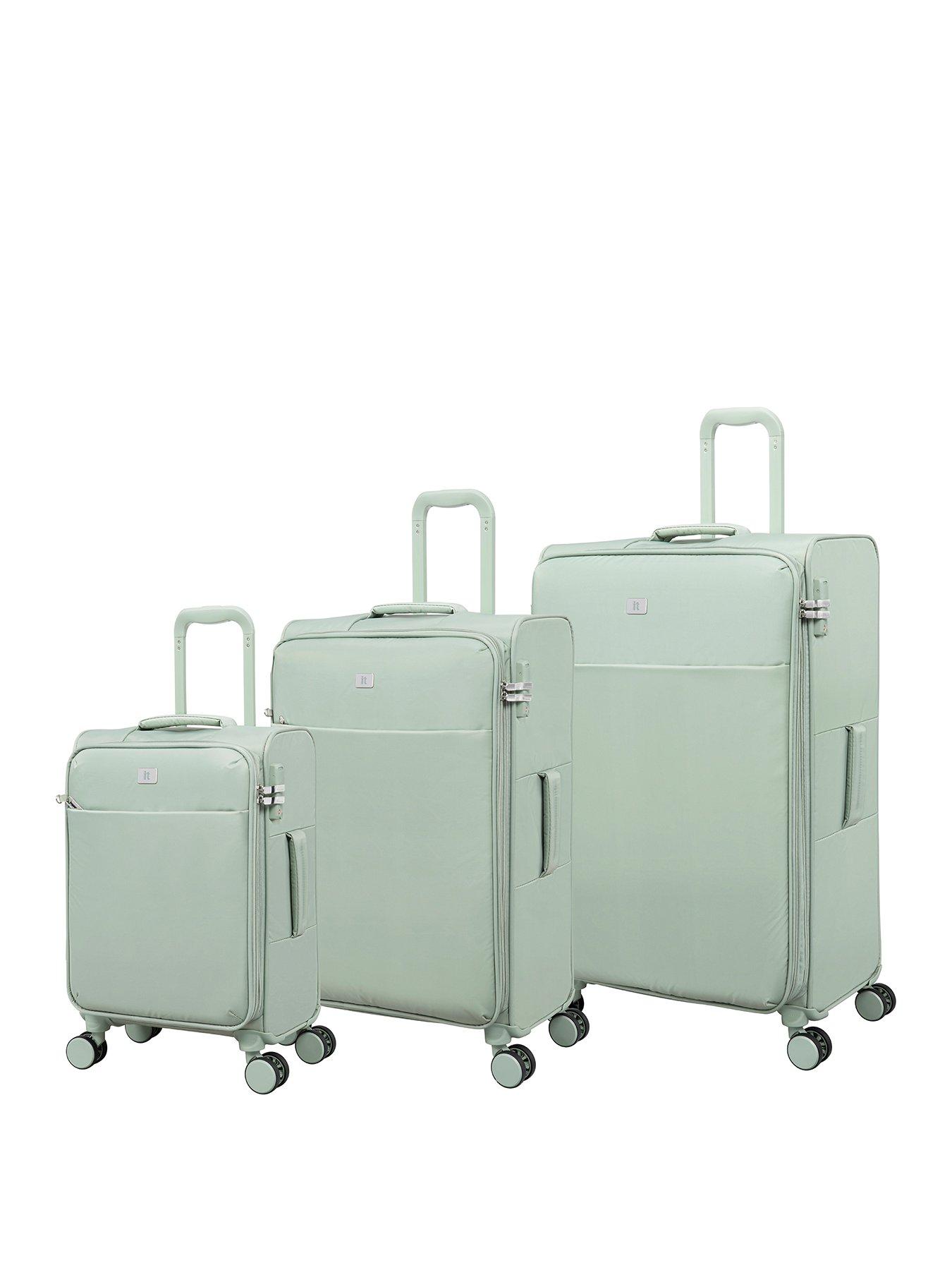 undefined IT Luggage Lustrous Luxe Desert Sage 3pc Suitcase Set