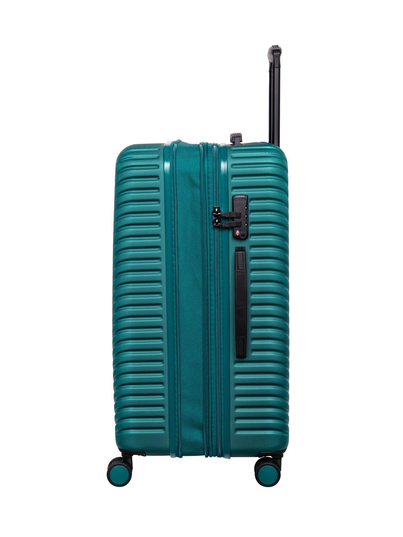 Image 4 of 7 of it Luggage Pleating Teal Green Medium Suitcase