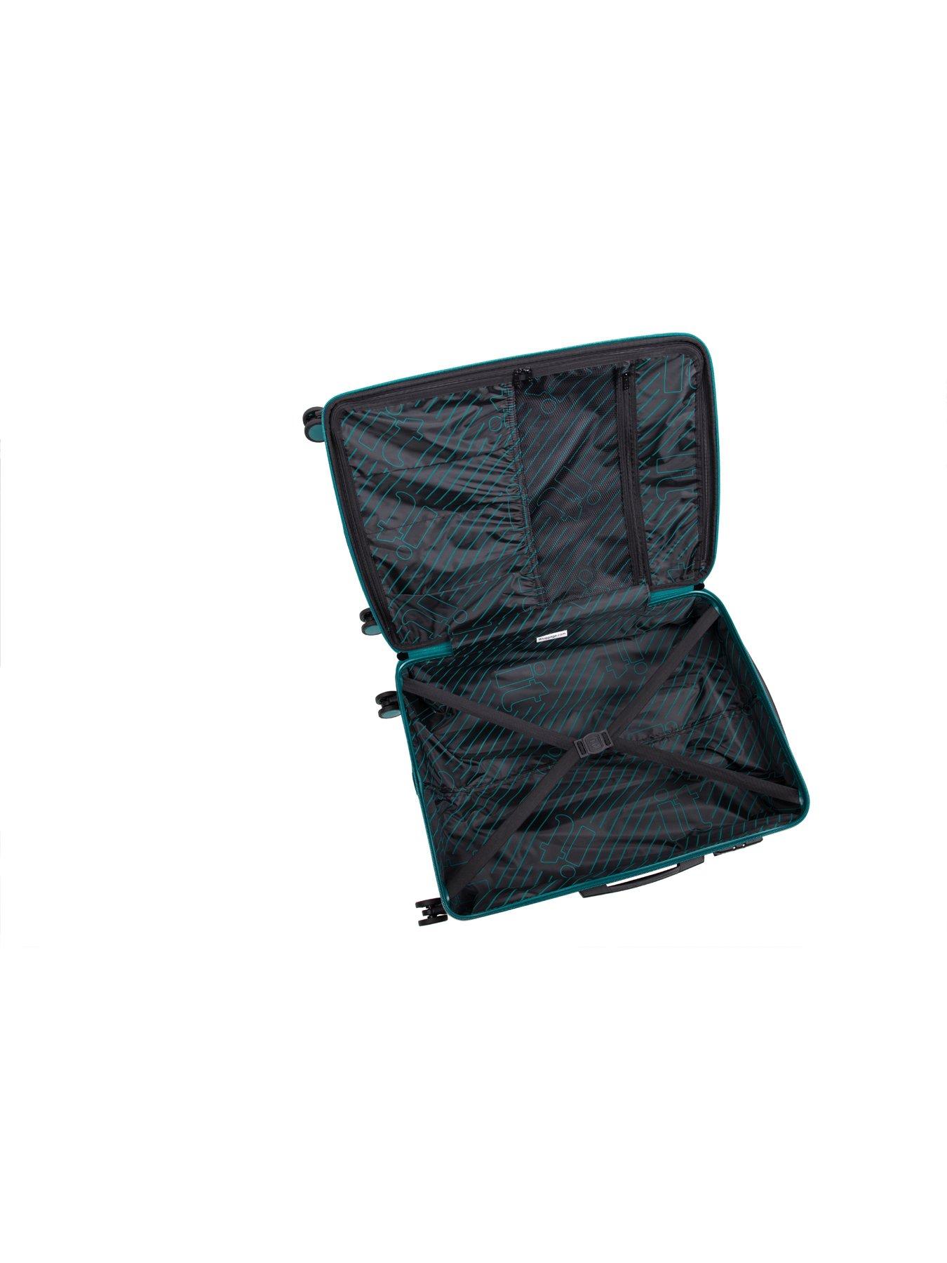 Image 7 of 7 of it Luggage Pleating Teal Green Medium Suitcase