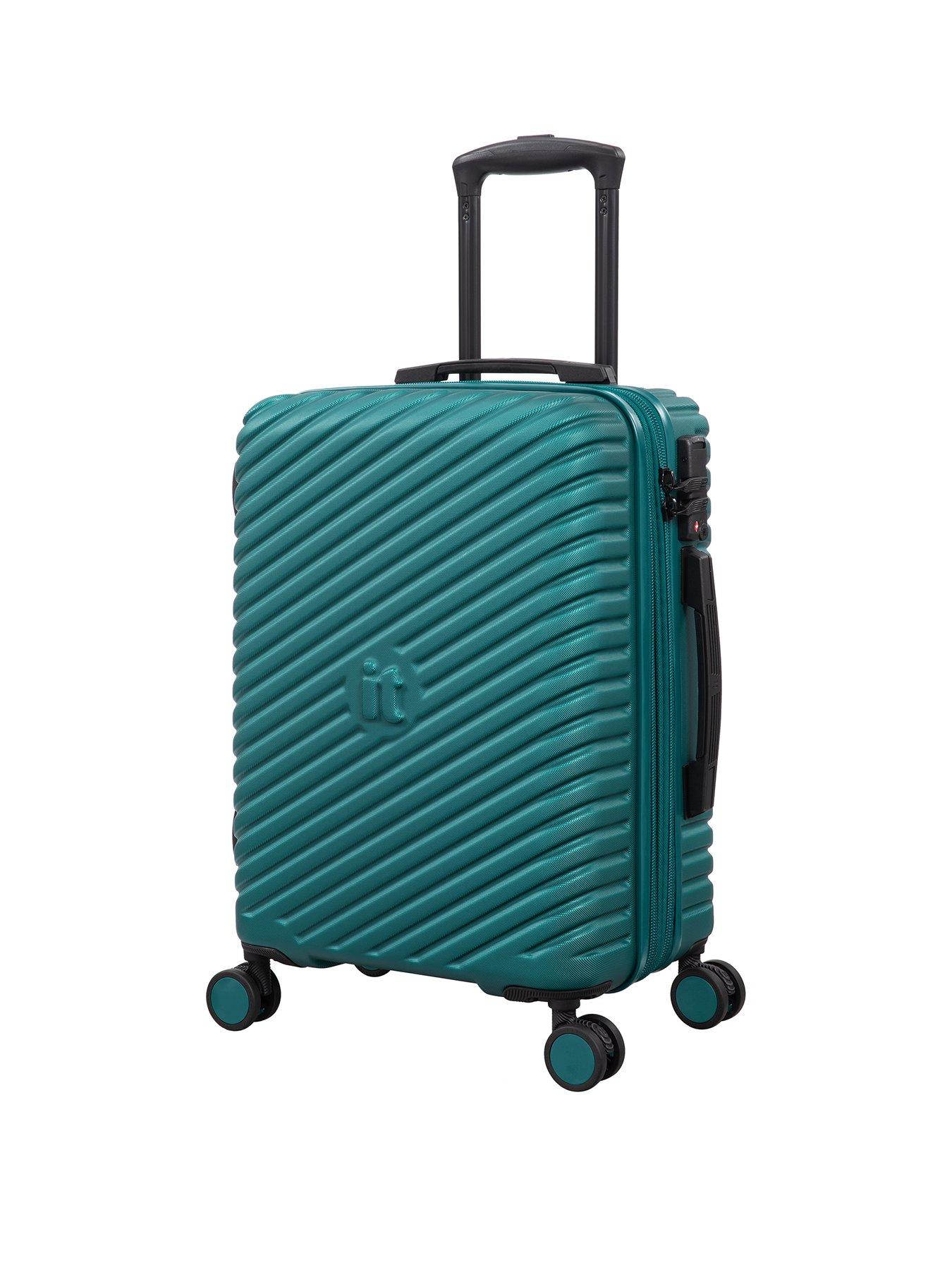 undefined IT Luggage Pleating Teal Green Cabin Suitcase