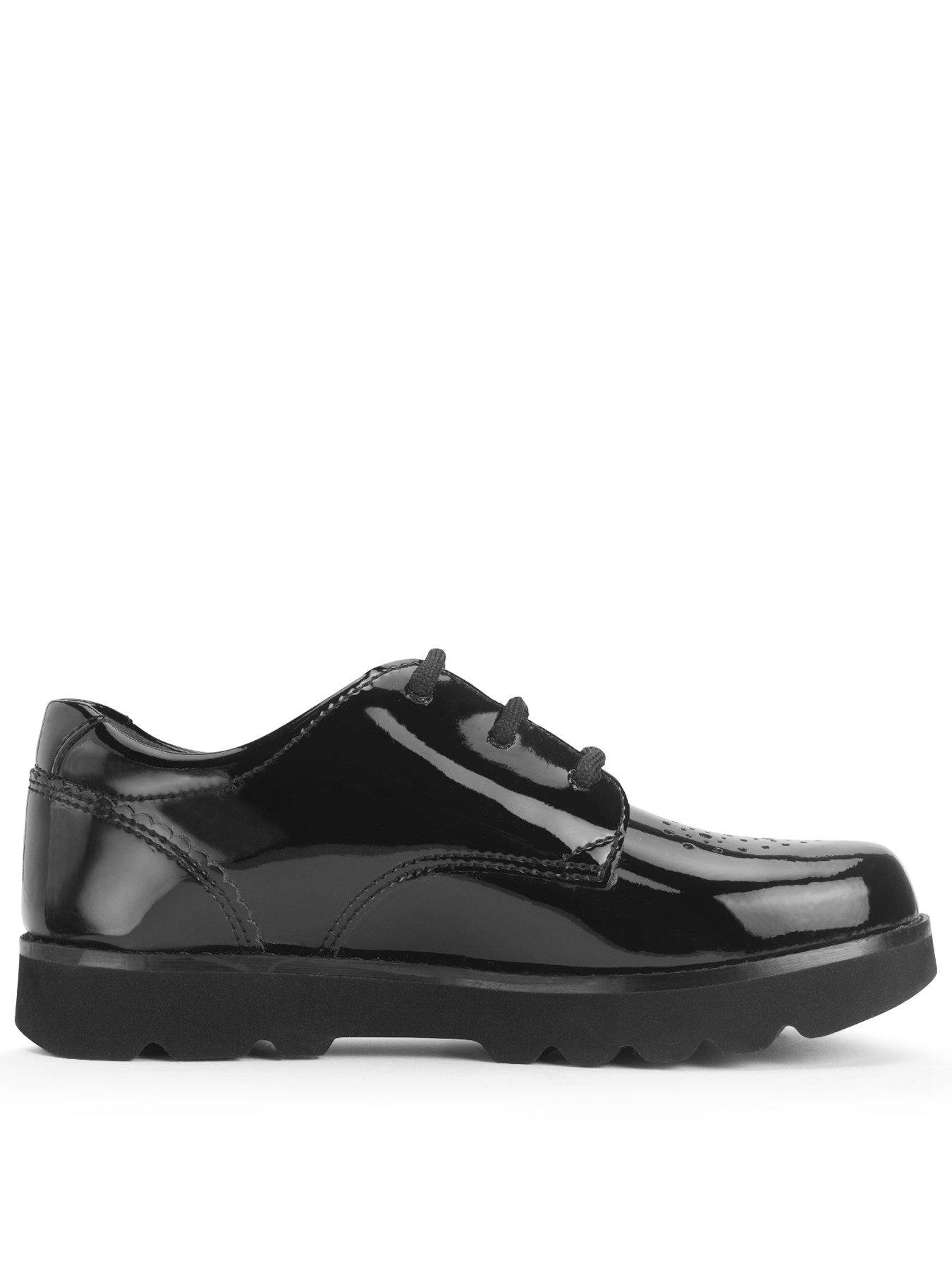 undefined Luna Girls Black Patent Lace Up Closed School Shoes