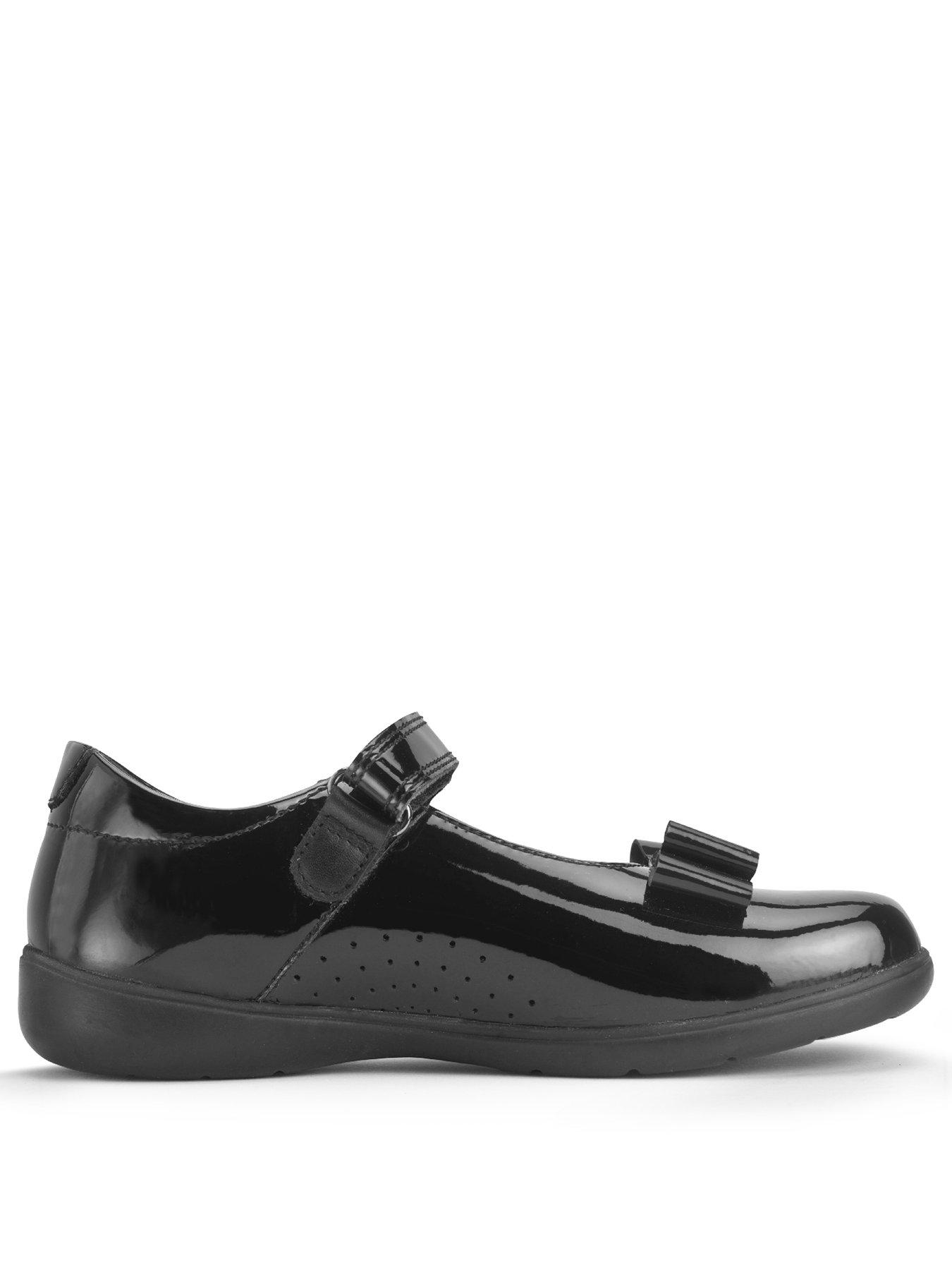 Image 2 of 6 of Start-rite Bella Girls Black Patent Mary Jane Bow Rip Tape School Shoes