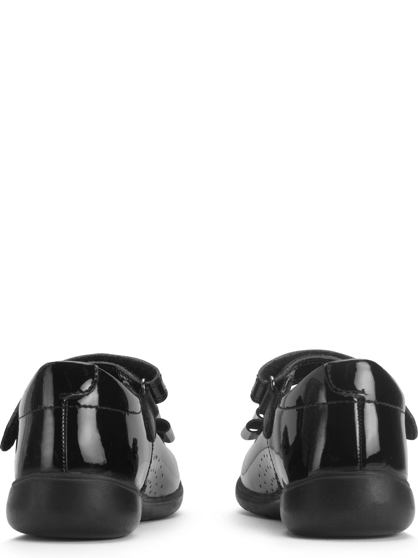 Image 4 of 6 of Start-rite Bella Girls Black Patent Mary Jane Bow Rip Tape School Shoes