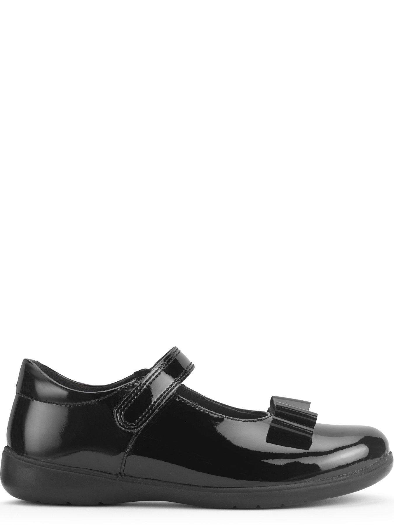 Image 5 of 6 of Start-rite Bella Girls Black Patent Mary Jane Bow Rip Tape School Shoes