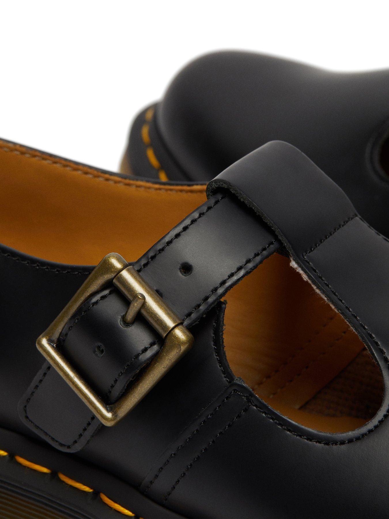 Image 7 of 7 of Dr Martens Polley T-Bar Shoe Smooth - Black