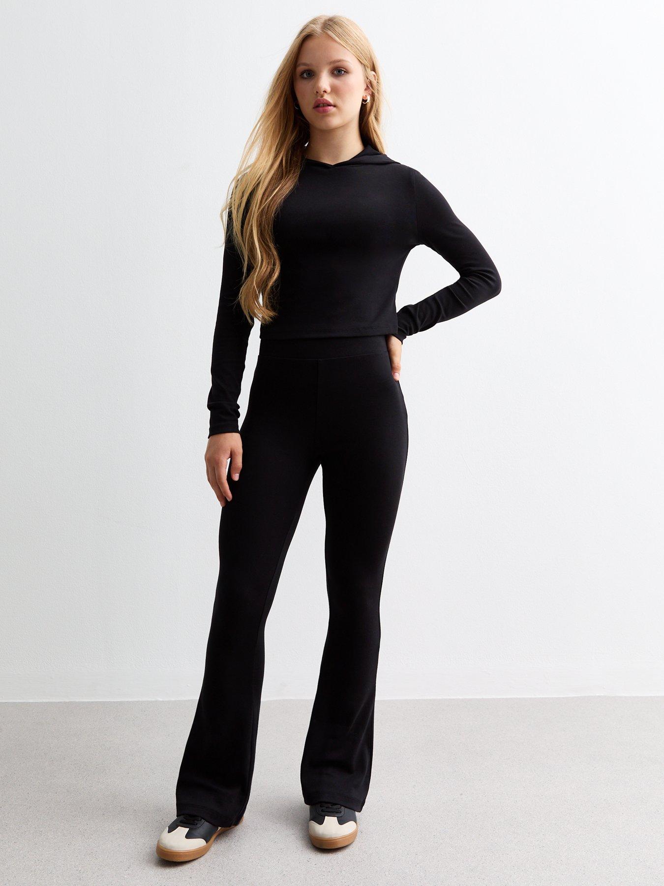 undefined Girls Flared Leggings - Black