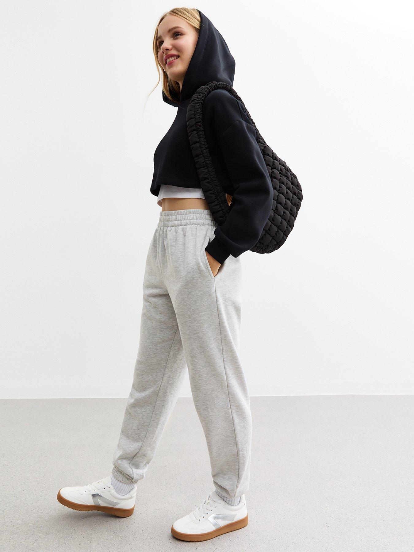 New Look 915 Girls Cuffed Jersey Joggers - Grey