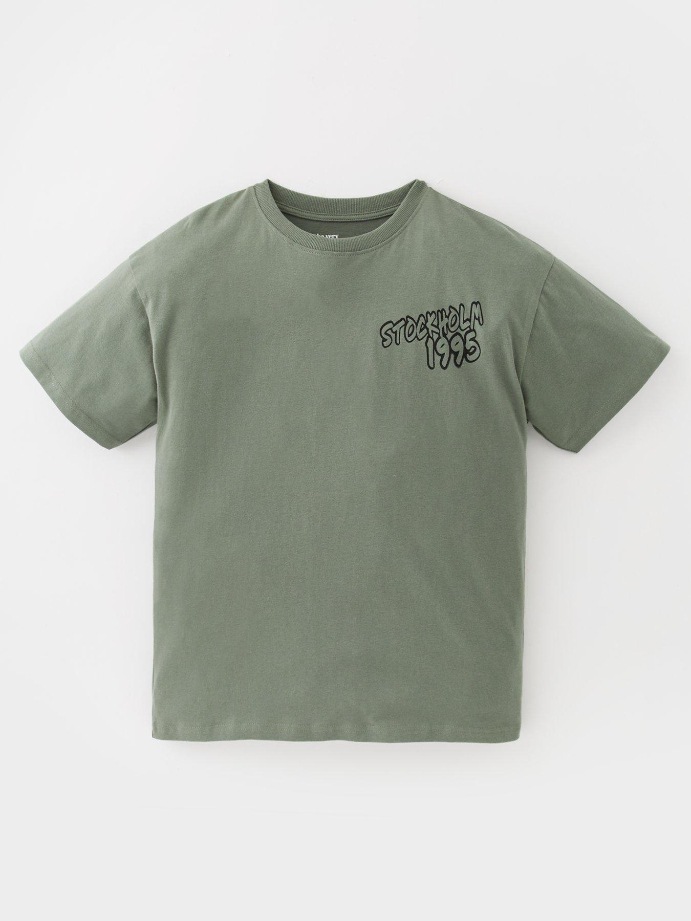 The Very Collection Back Print Graffiti City Single T-Shirt - Green