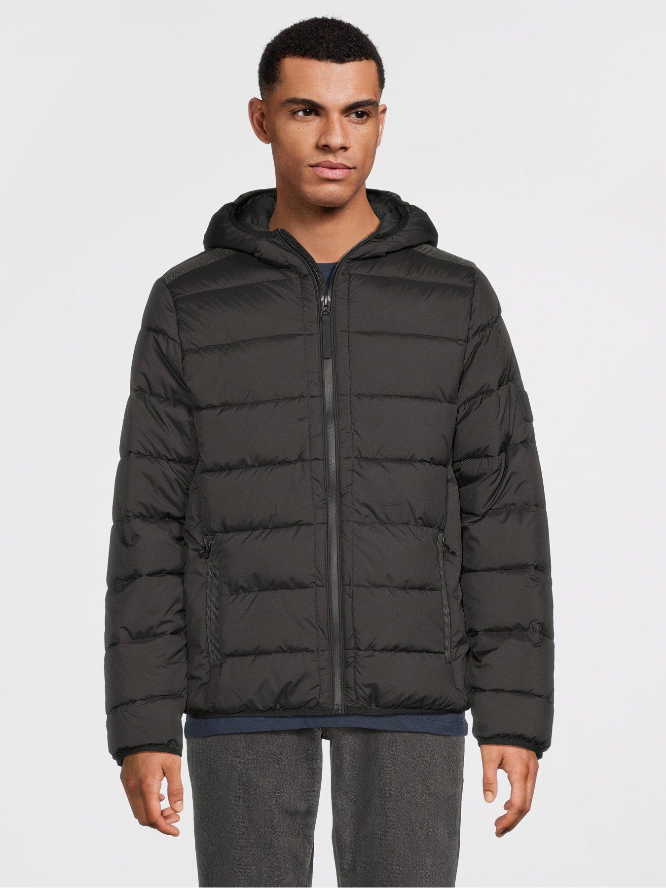 River Island Lightweight Hooded Padded Jacket - Black