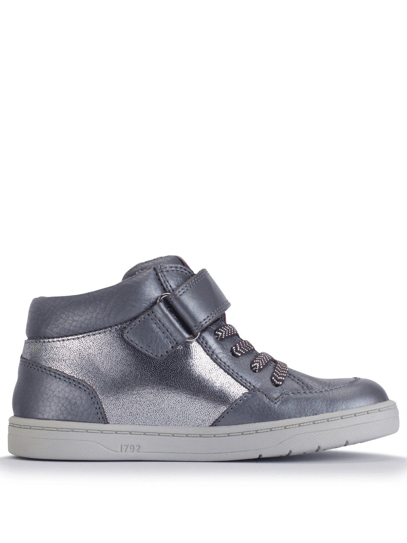 Start-rite Orbit Star Slate Grey Pearlised Leather Girls Rip Tape ...