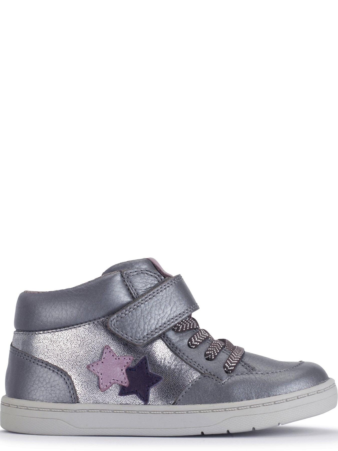 Image 5 of 6 of Start-rite Orbit Star Slate Grey Pearlised Leather Girls Rip Tape Casual Boots