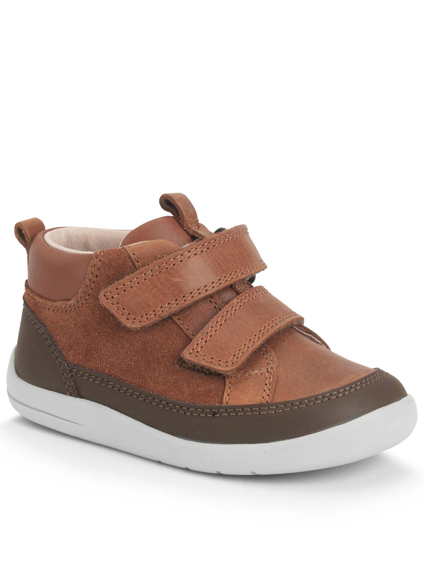 Start-rite Rove Double Rip Tape Kids Tan Leather/Suede Causal First Boots