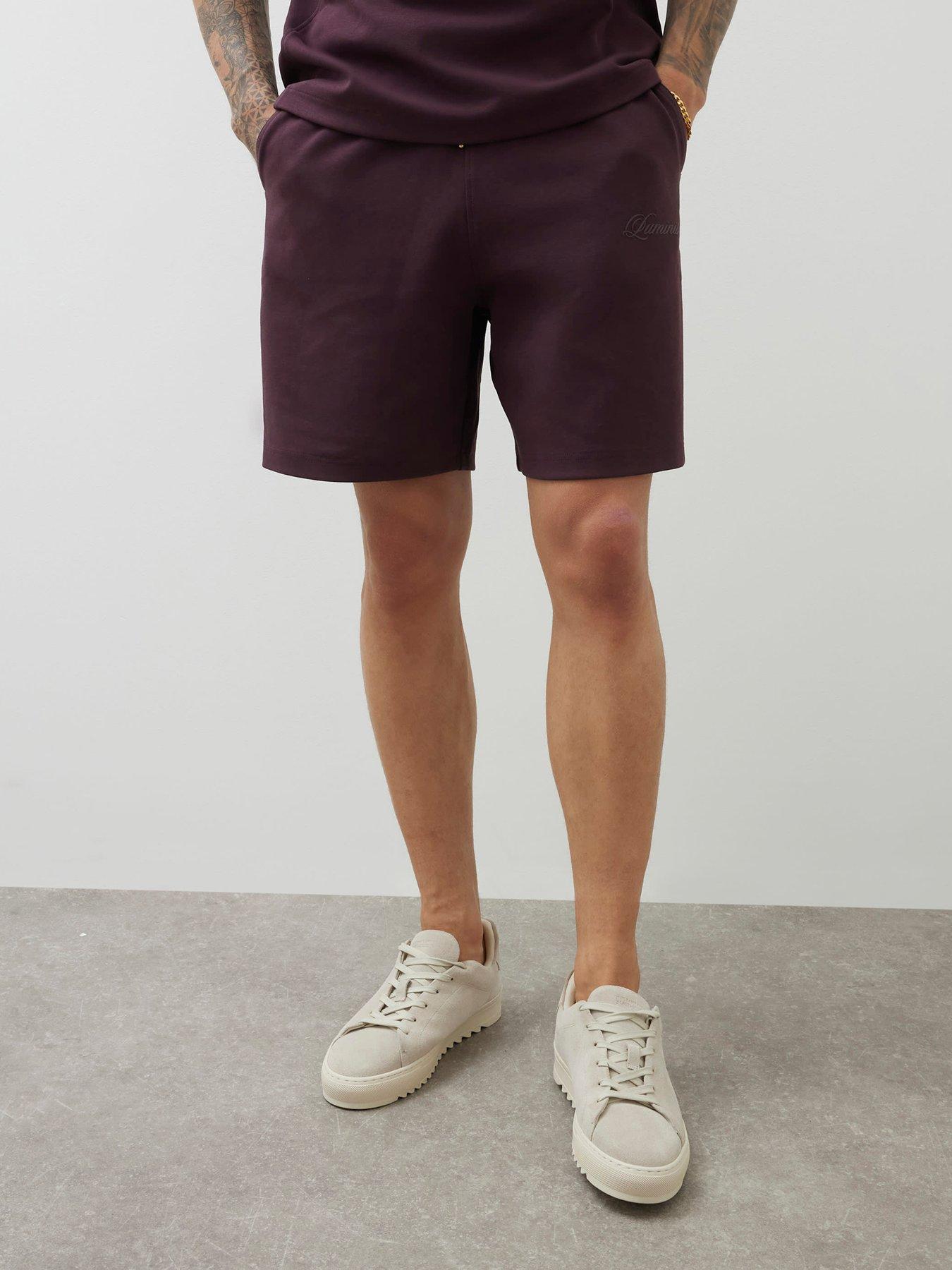 River Island Luminis Script Interlock Shorts - Dark Purple