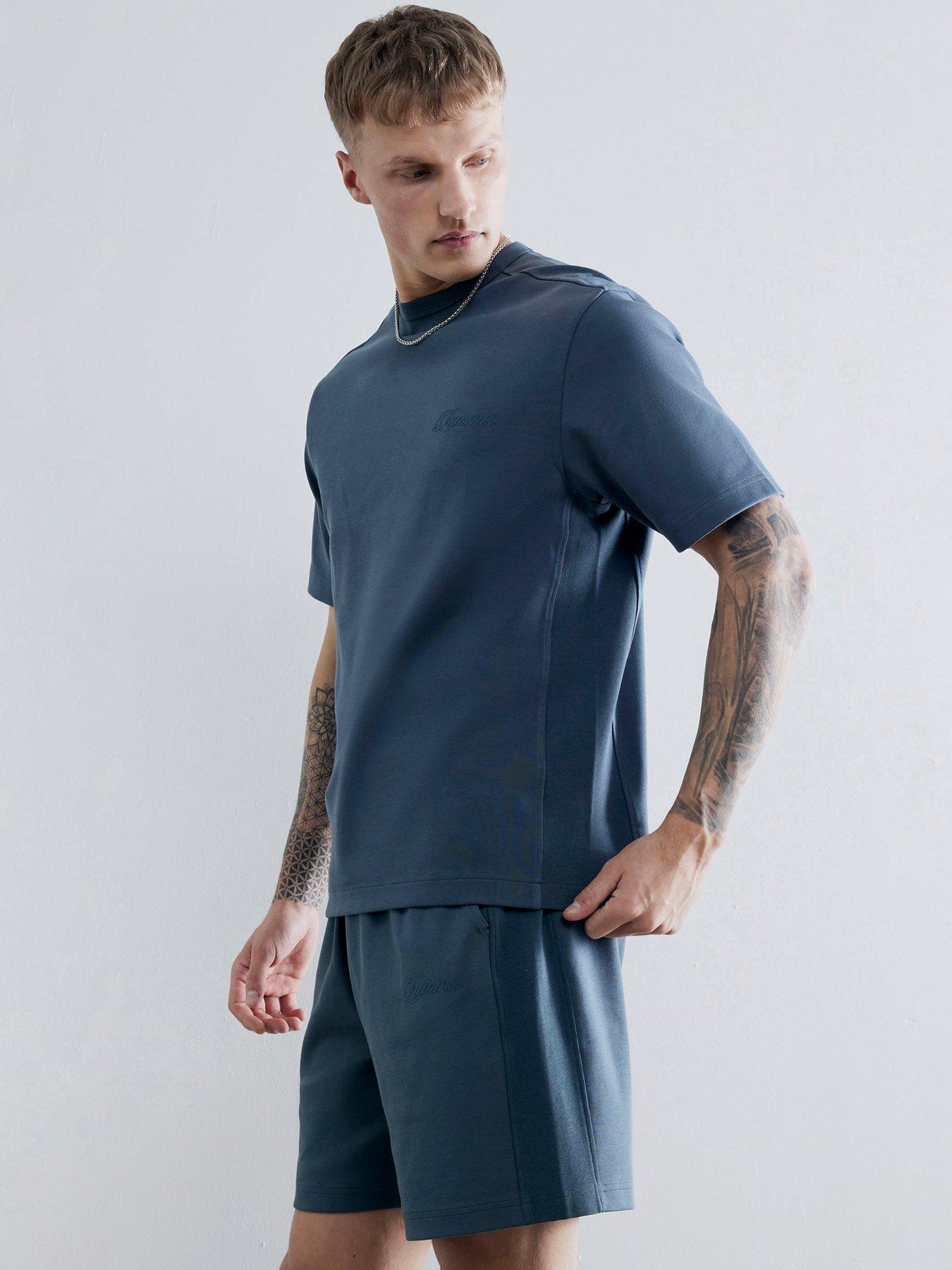 undefined Luminis Script Interlock T-Shirt - Dark Grey