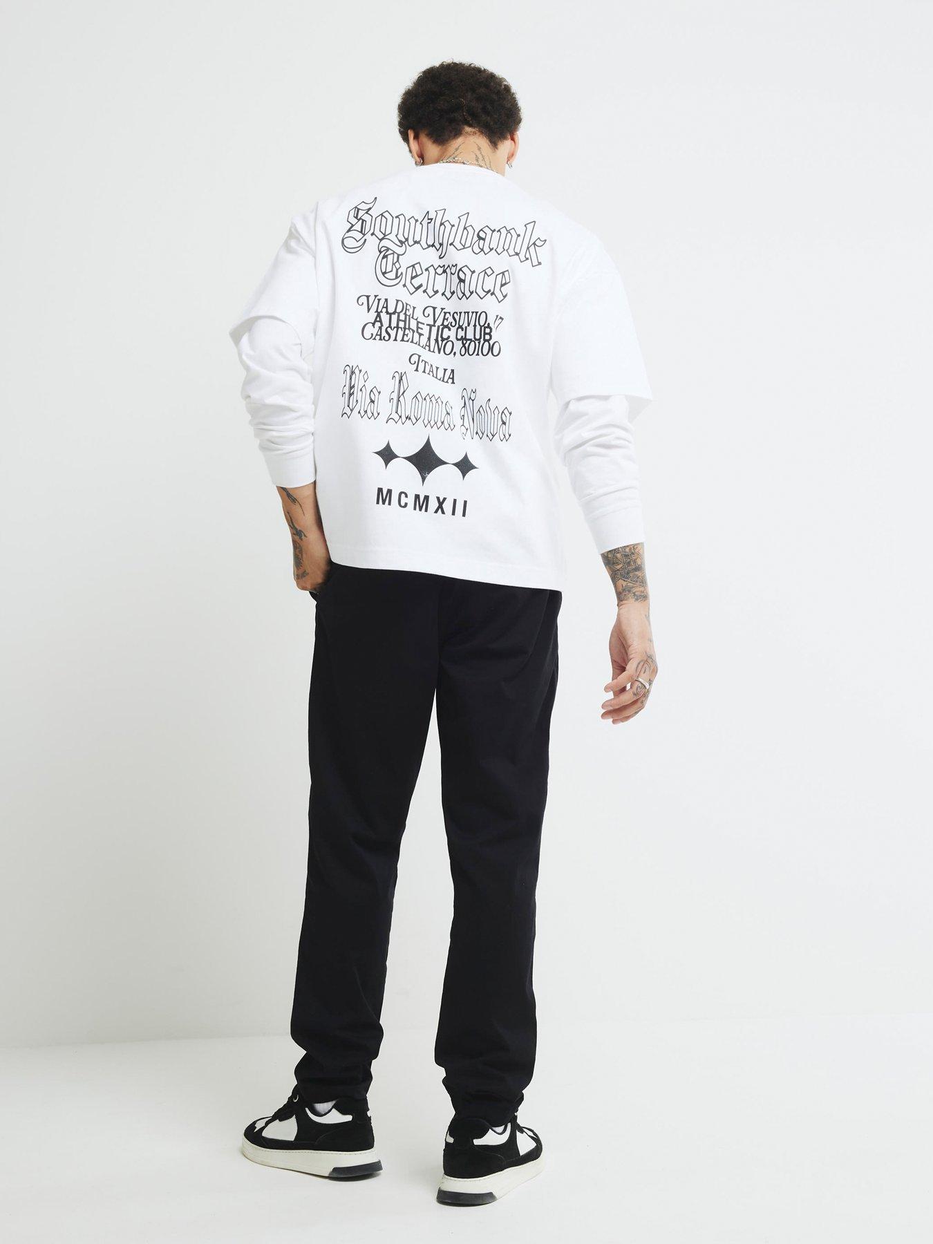 Image 2 of 4 of River Island Hutchinson Pull On Joggers - Black