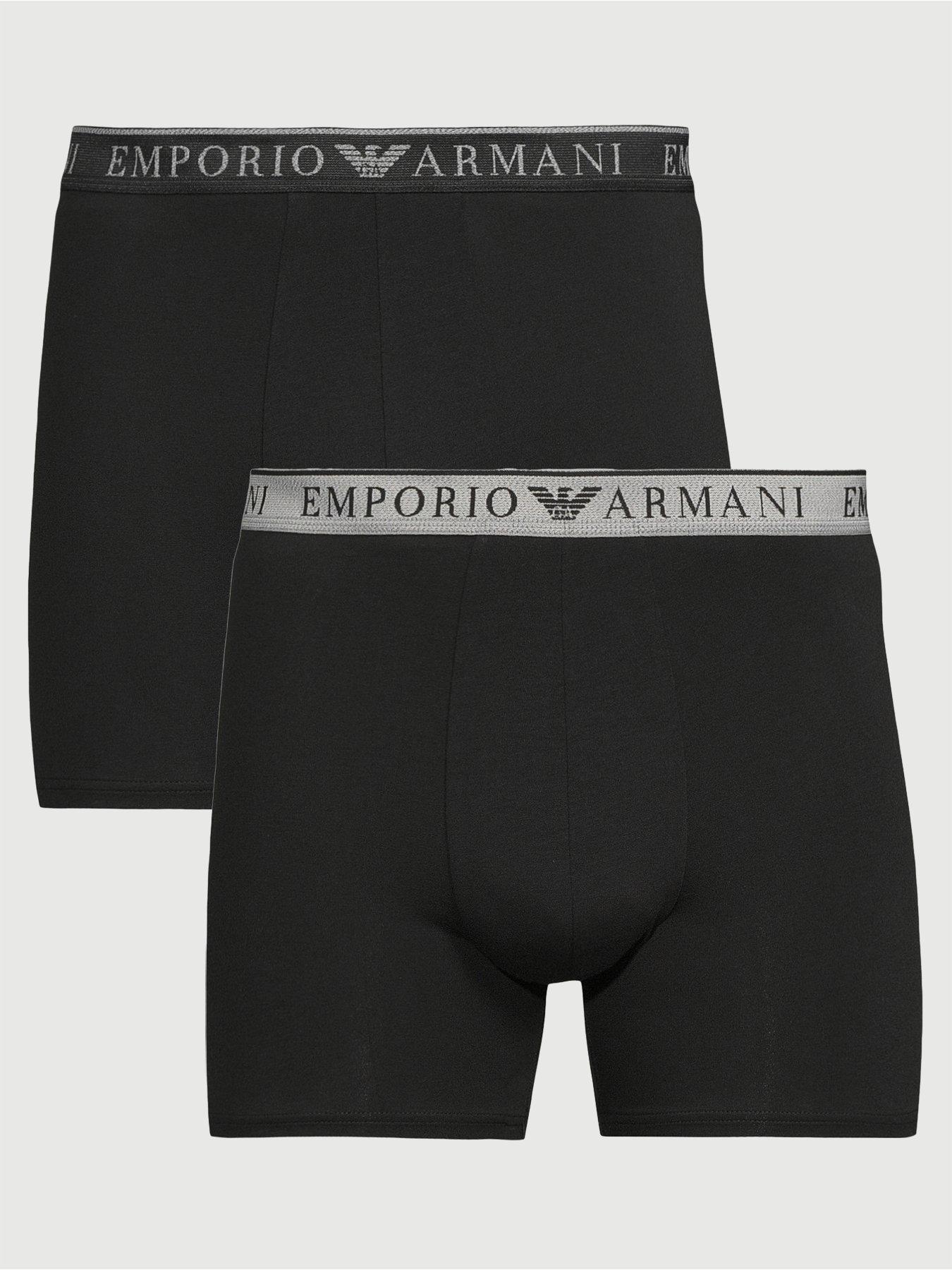 Emporio Armani Bodywear 2 Pack Endurance Boxer Shorts - Black