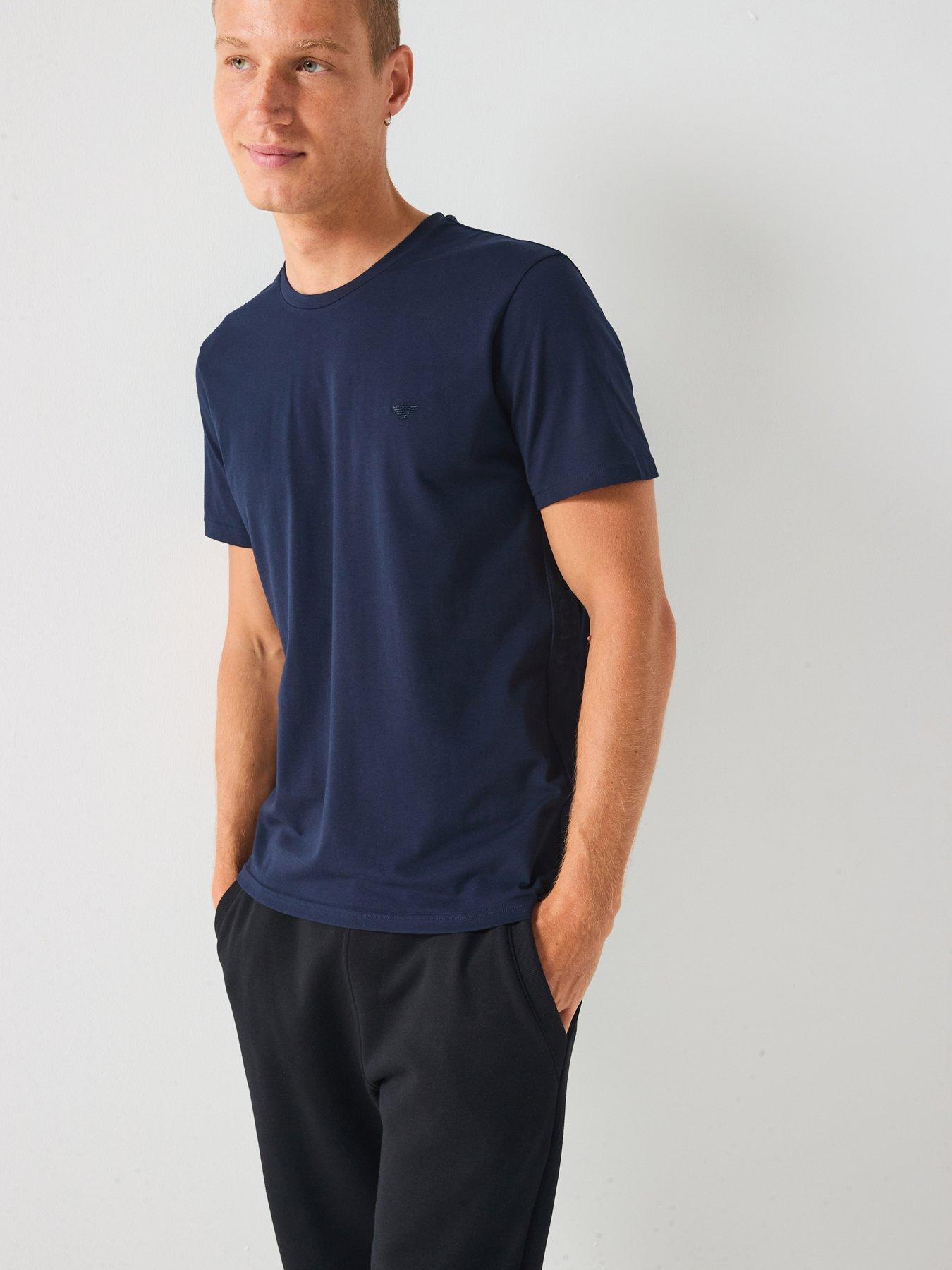 Emporio Armani Bodywear: Taped Crew Neck Lounge T-Shirt - Navy