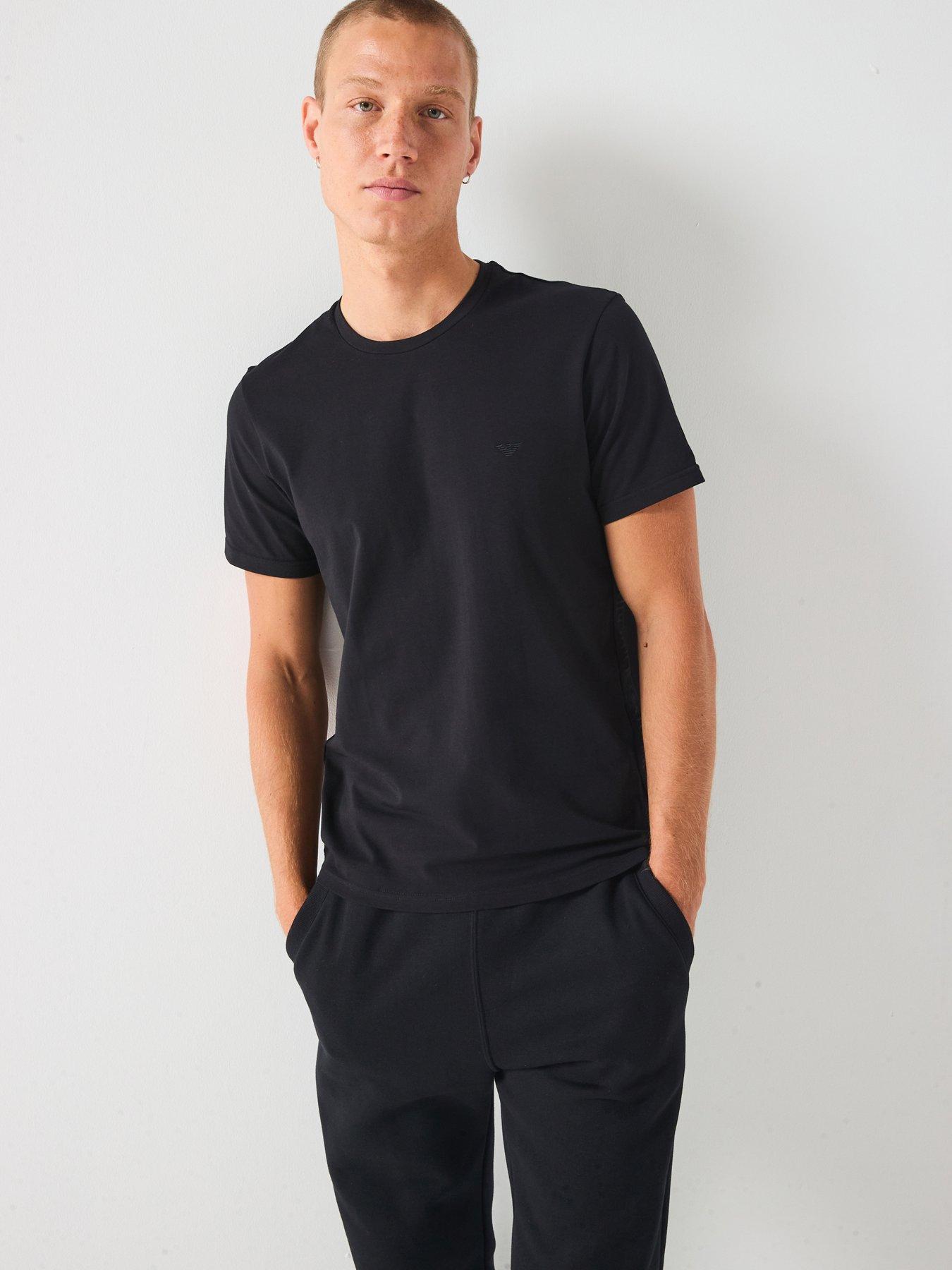 Emporio Armani Bodywear Taped Crew Neck Lounge T-Shirt - Black