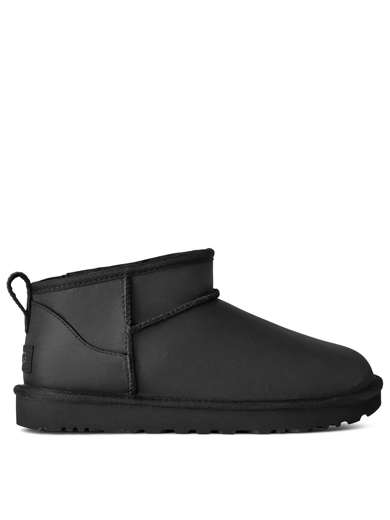 UGG Classic Ultra Mini Leather Boots - Black