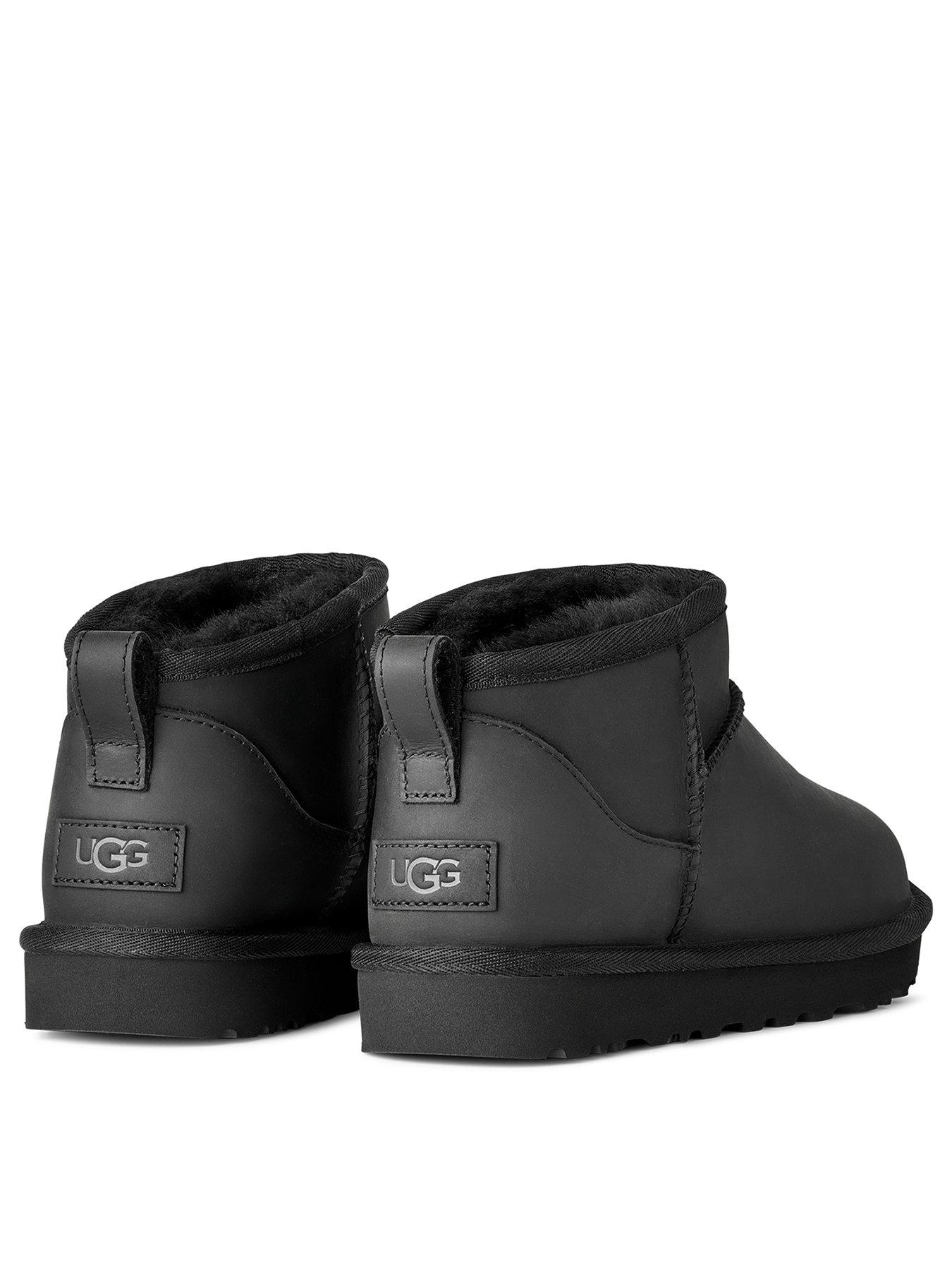 UGG Classic Ultra Mini Lthr Boots Black Very