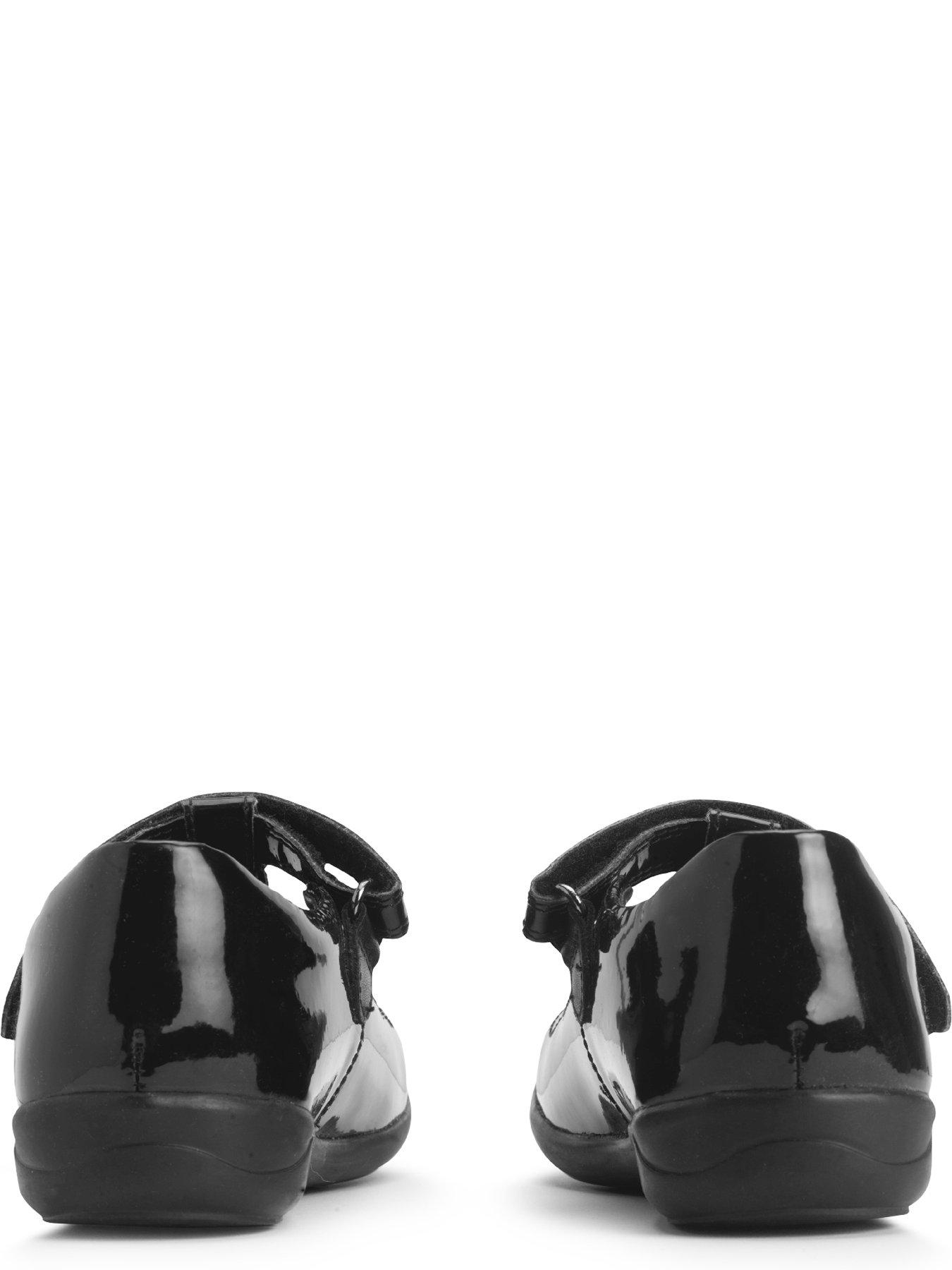 Image 4 of 6 of Start-rite Novel Girls Black Patent T Bar Rip Tape Dual Fit School Shoes
