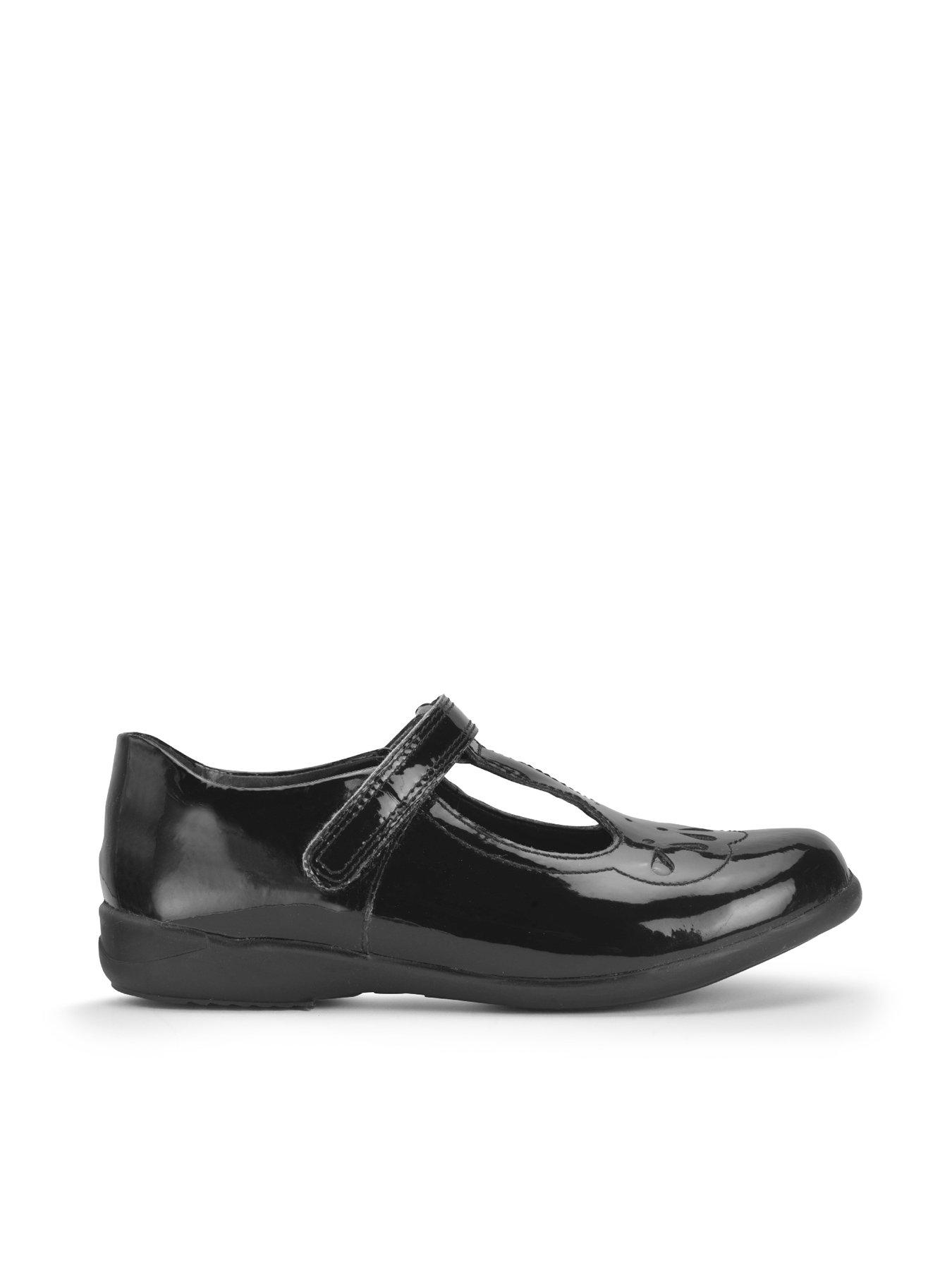 Image 5 of 6 of Start-rite Novel Girls Black Patent T Bar Rip Tape Dual Fit School Shoes