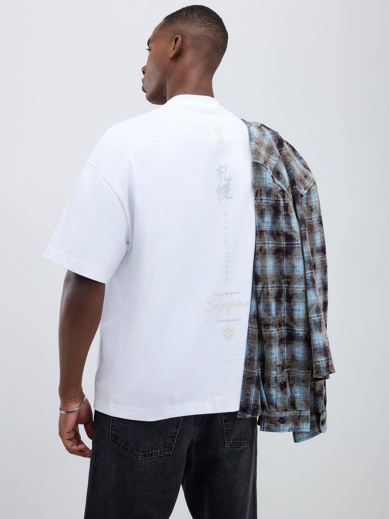 Image 4 of 4 of River Island Short Sleeve Oversized Yokosuka Cobra Backprint T-Shirt - White