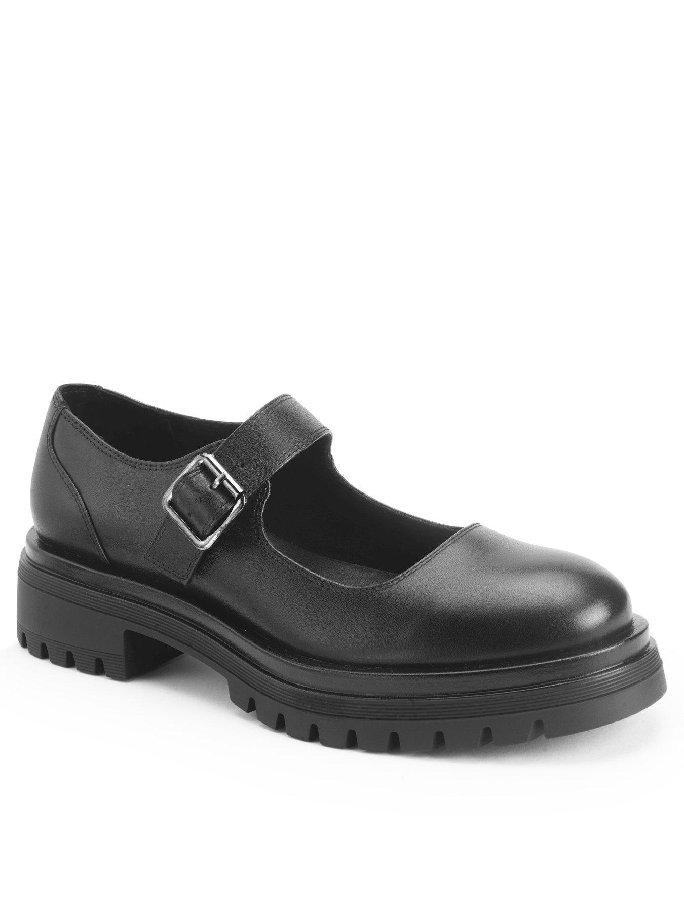 Start-rite Berlin Angry Angels Girls Black Leather Chunky Buckle Mary Jane School Shoes