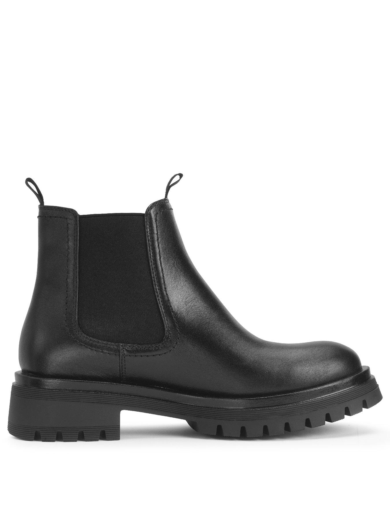 Image 2 of 6 of Start-rite London Girls Angry Angels Black Leather Chunky Chelsea Boots