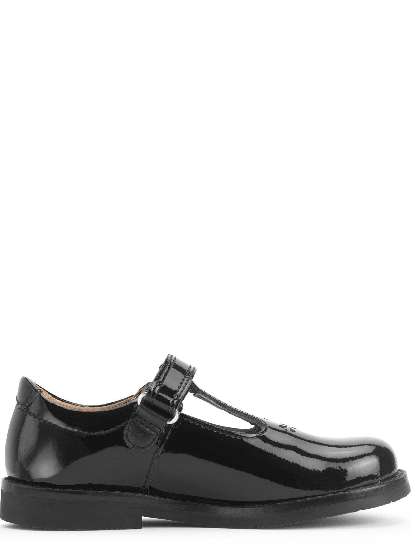 Image 4 of 6 of Start-rite Luxe Girls Black Patent T-bar Rip Tape First School Shoes