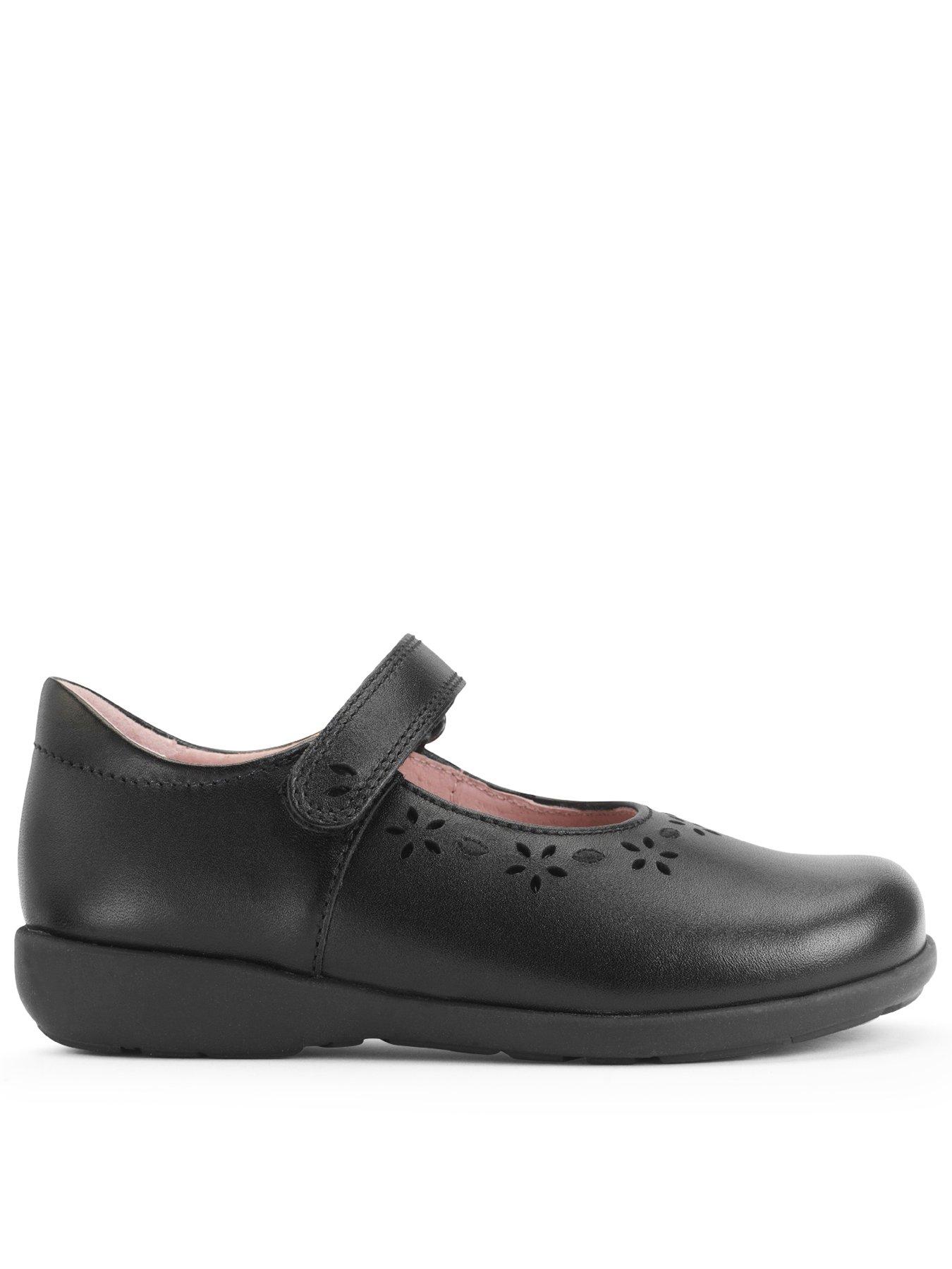 Start-rite Emily Girls Rip Tape Mary Jane Black Leather First School Shoes