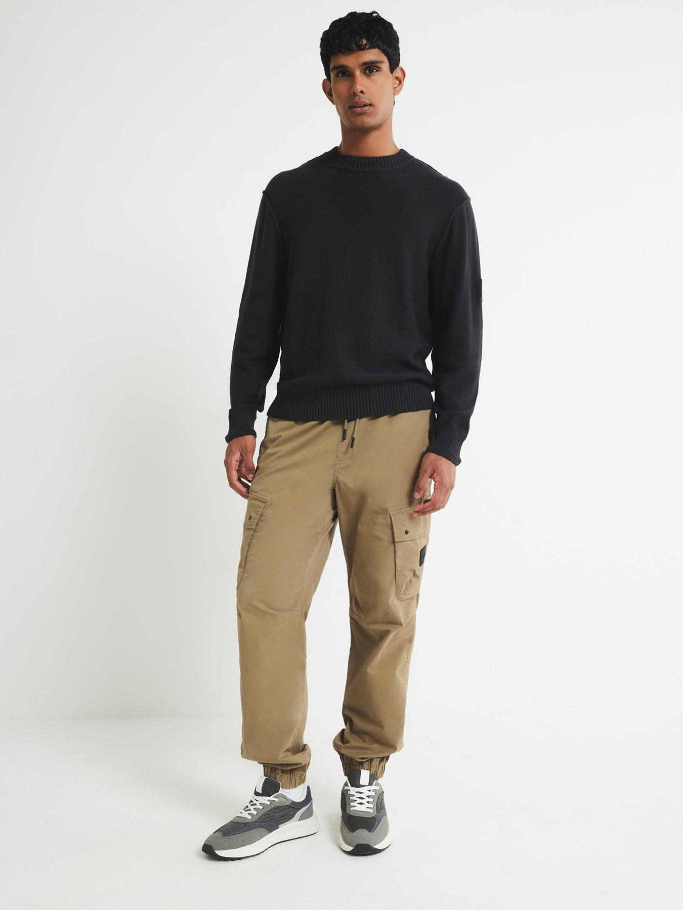 Image 1 of 4 of River Island Badged Knitted Jumper - Black