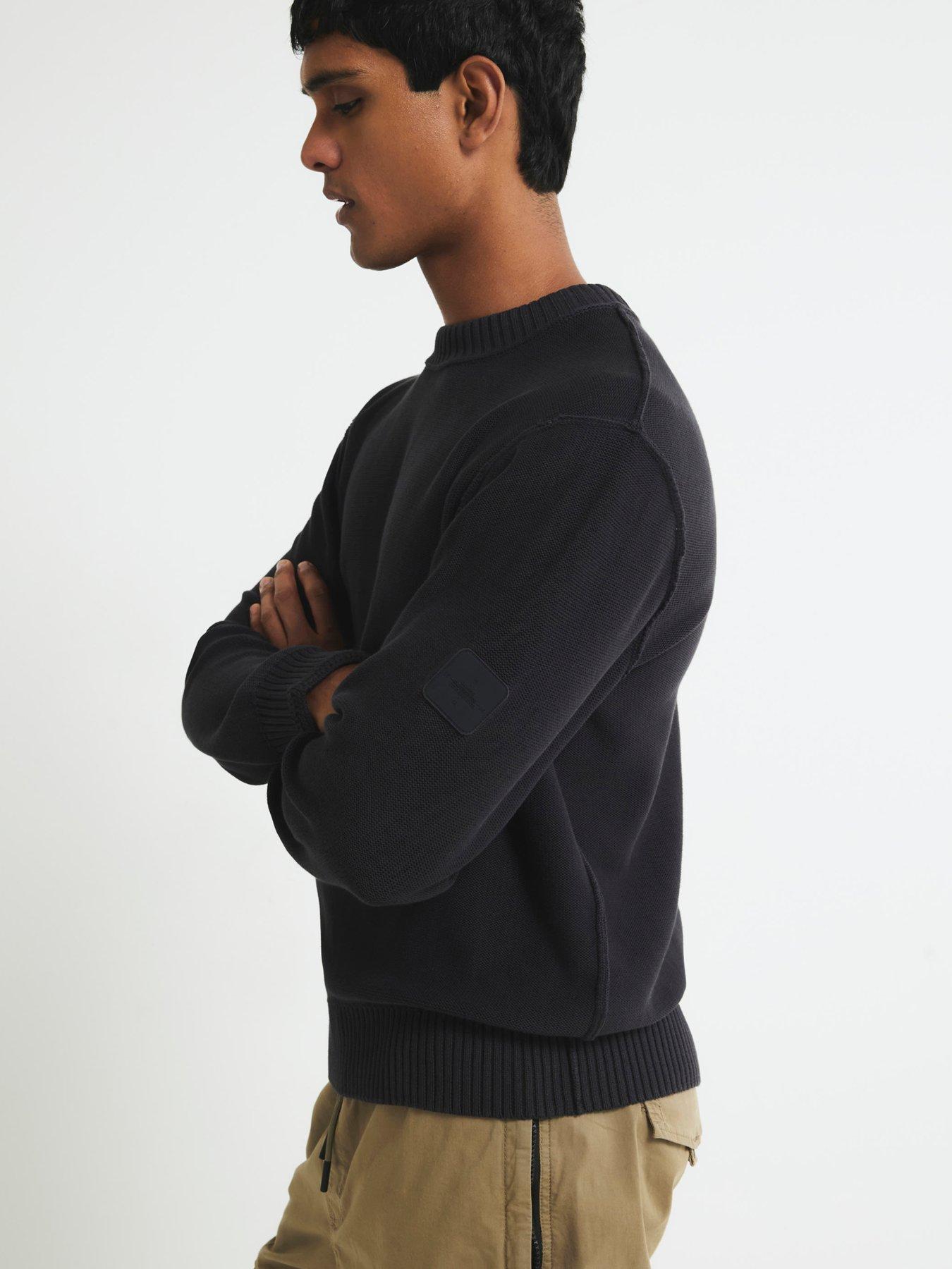 Image 3 of 4 of River Island Badged Knitted Jumper - Black