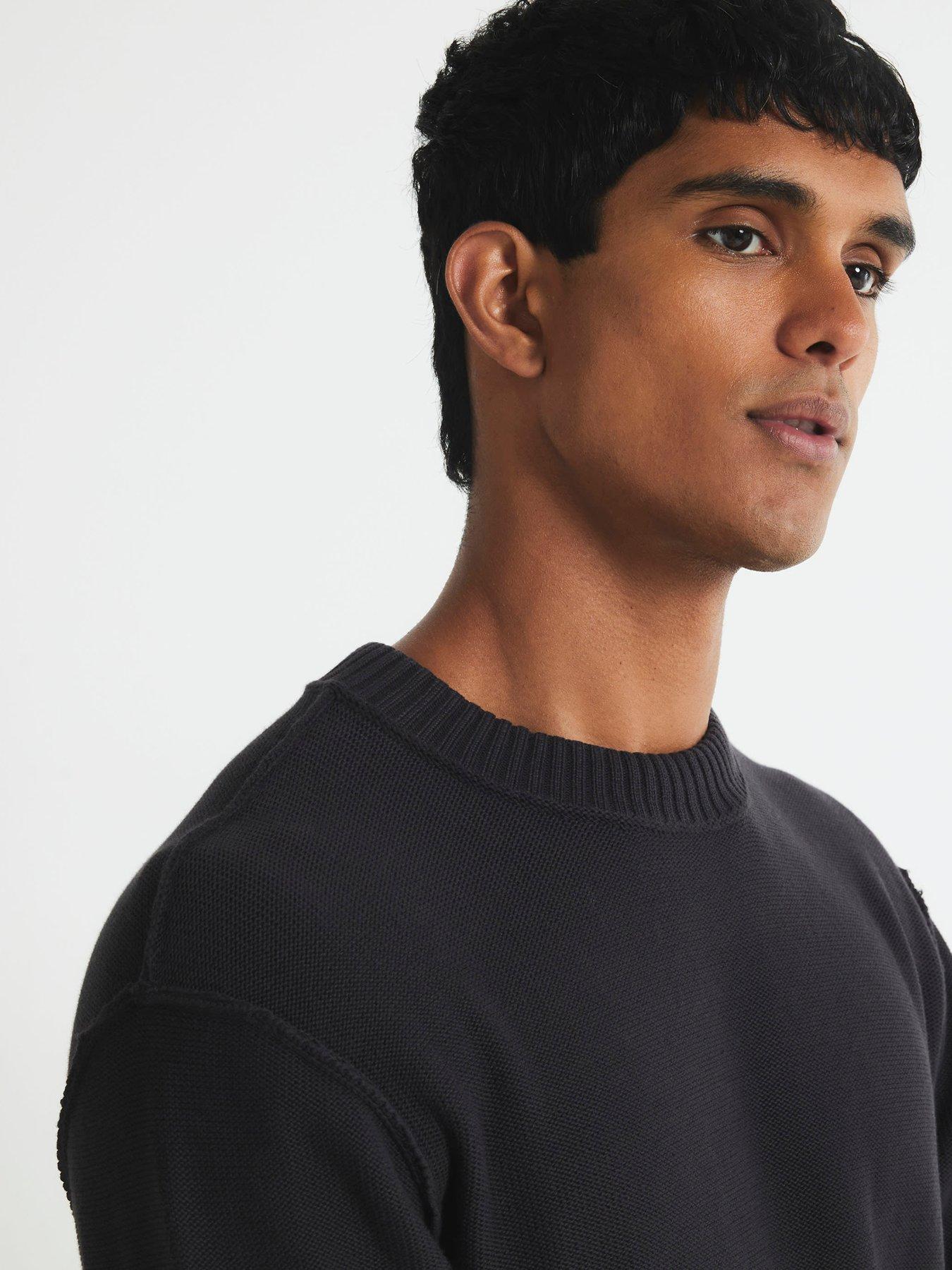 Image 4 of 4 of River Island Badged Knitted Jumper - Black