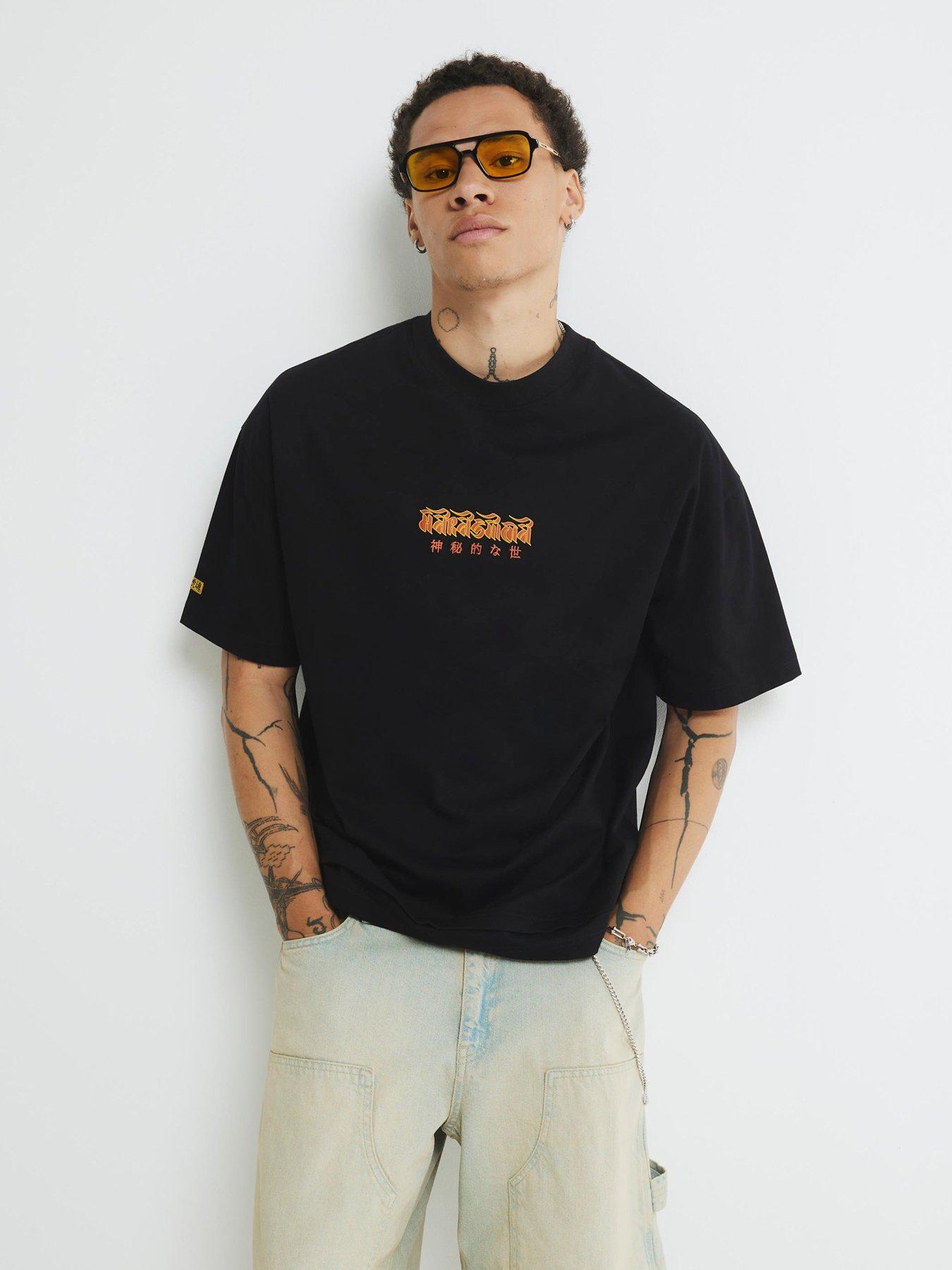 undefined Beasty Embroidered Double Layer T-Shirt - Black