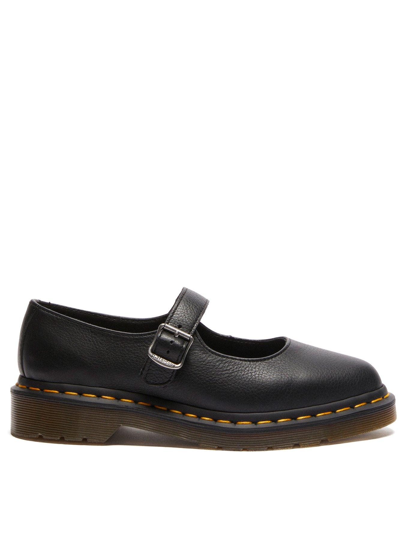 Dr Martens Elphie Virginia Leather Mary Jane Shoes, Black, Size 7, Women