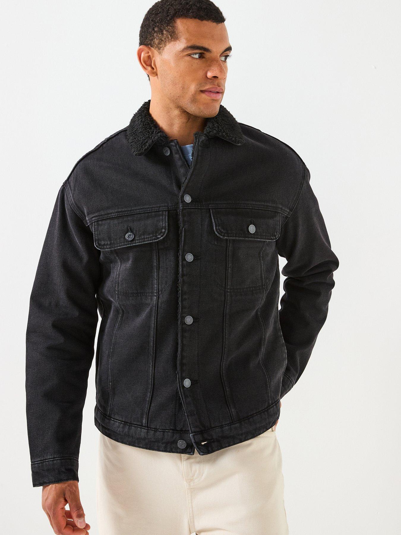 ONLY & SONS Wilson Sherpa Denim Jacket - Black