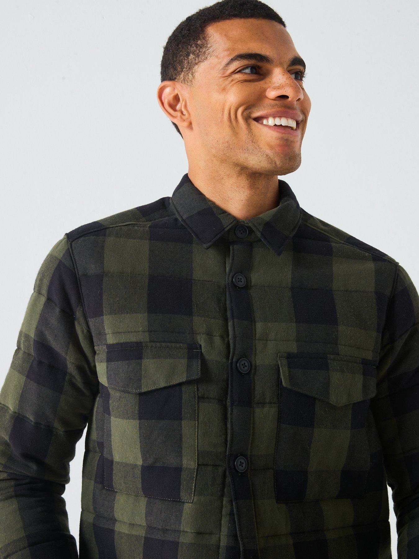 Image 4 of 6 of ONLY & SONS Gudmund Checked Shacket - Green
