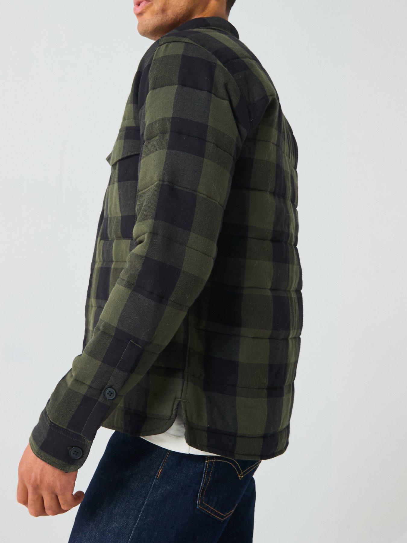 Image 5 of 6 of ONLY & SONS Gudmund Checked Shacket - Green