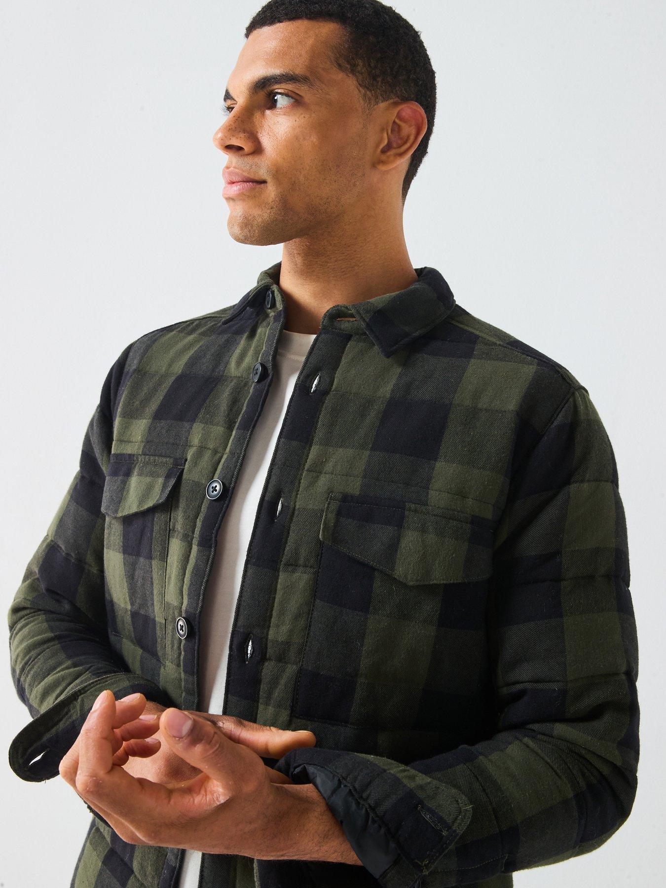 Image 6 of 6 of ONLY & SONS Gudmund Checked Shacket - Green